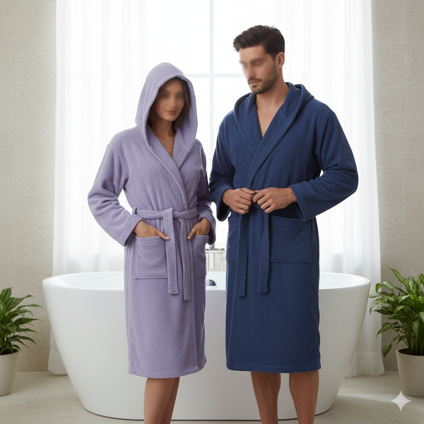 Bassetti Accappatoio Donna Uomo in Spugna | Accappatoio Adulti Uomo Donna con Cappuccio 100% Puro Cotone | Accappatoio Adulti Donna Uomo 360 g/m² (Ardesia G1, M