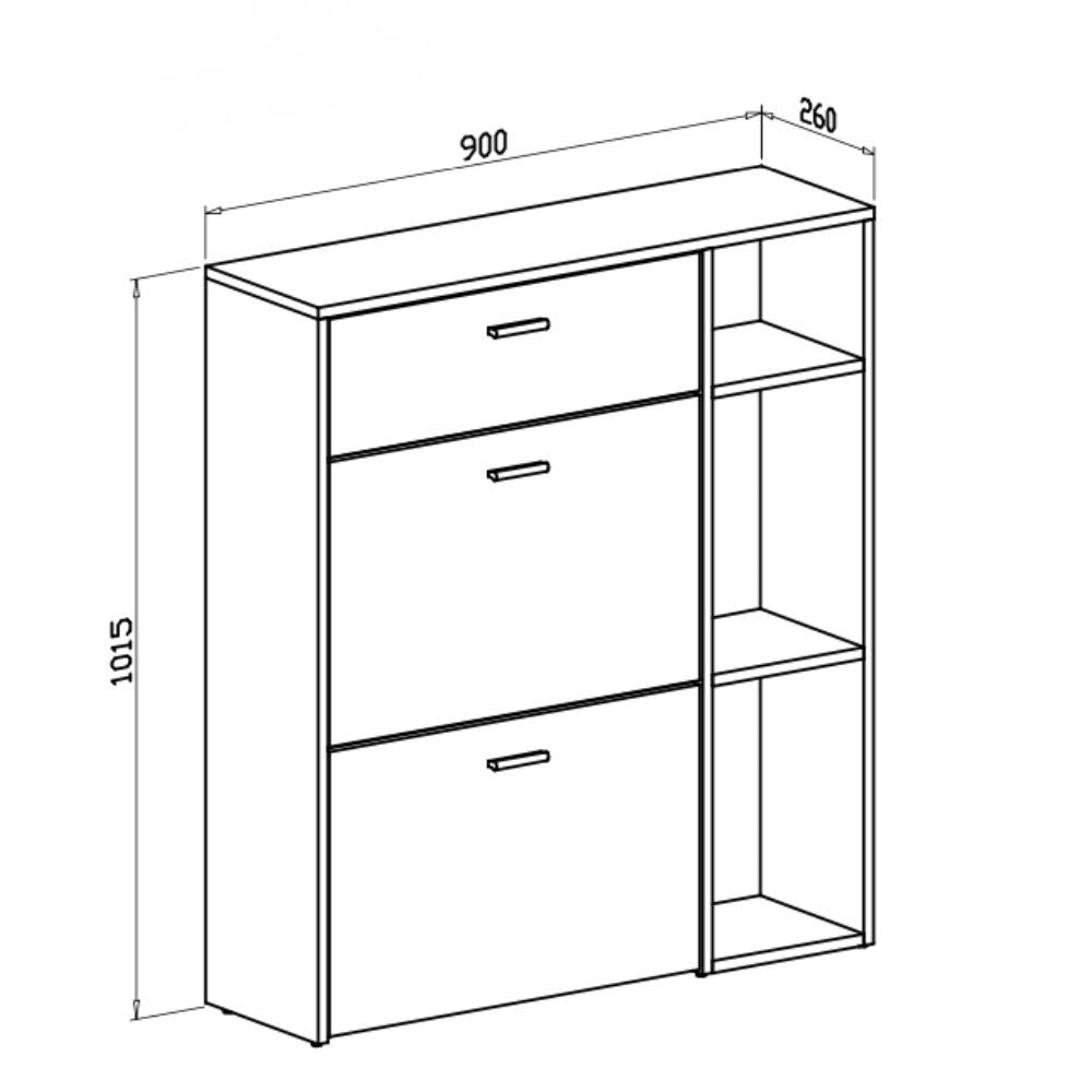 EGO ARREDO Scarpiera Takimi Con 2 Ante A Ribalta 1 Cassetto