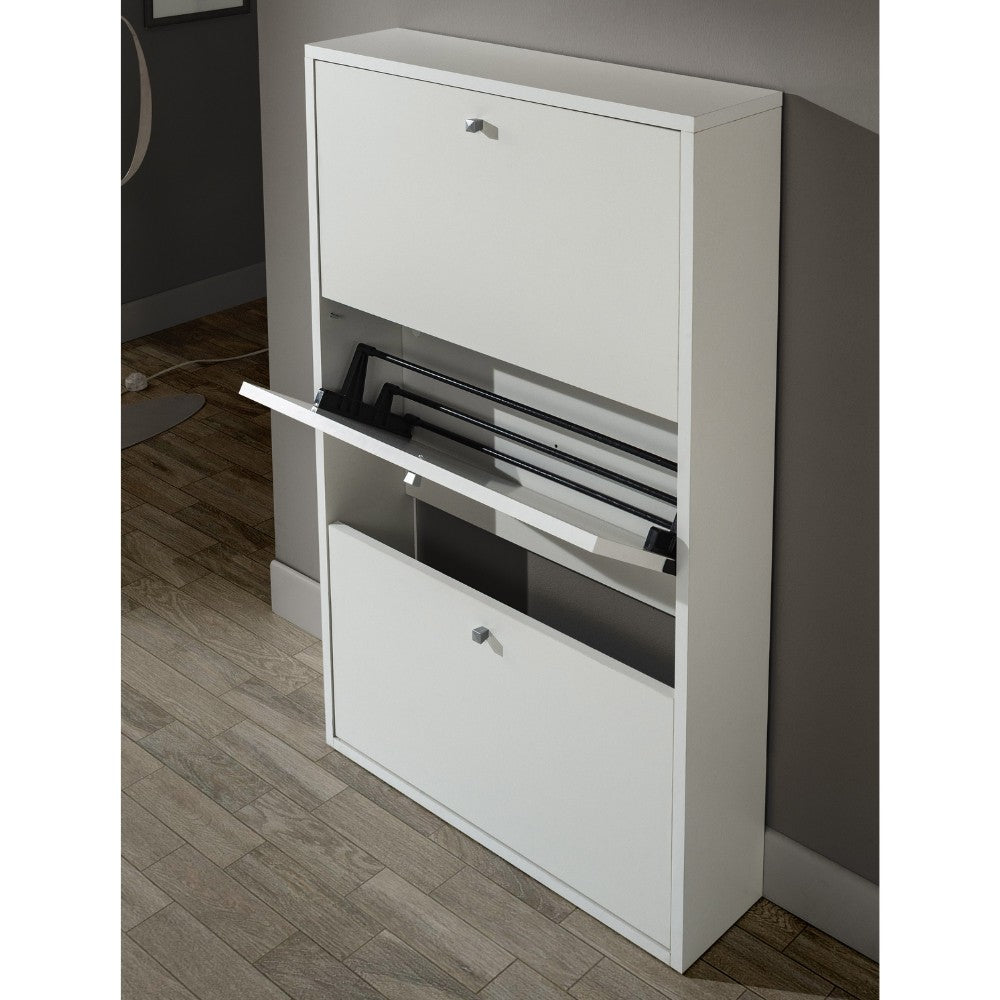 EGO ARREDO Scarpiera Virginia 3 Ante A Ribalta Colore Bianco Opaco
