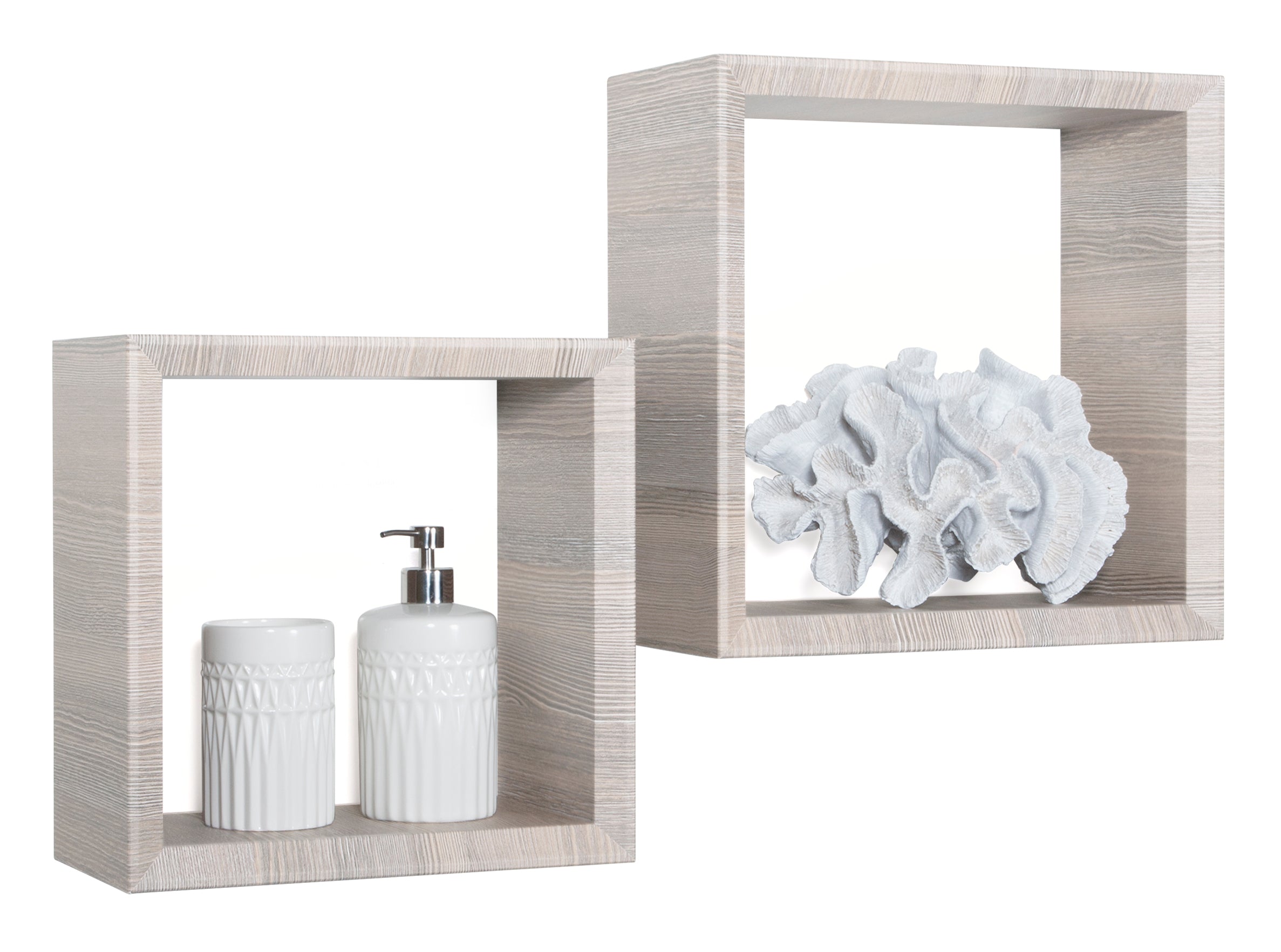 MODULARREDO Set 2 Mensole a Cubo Ginevra 35cm + 30cm