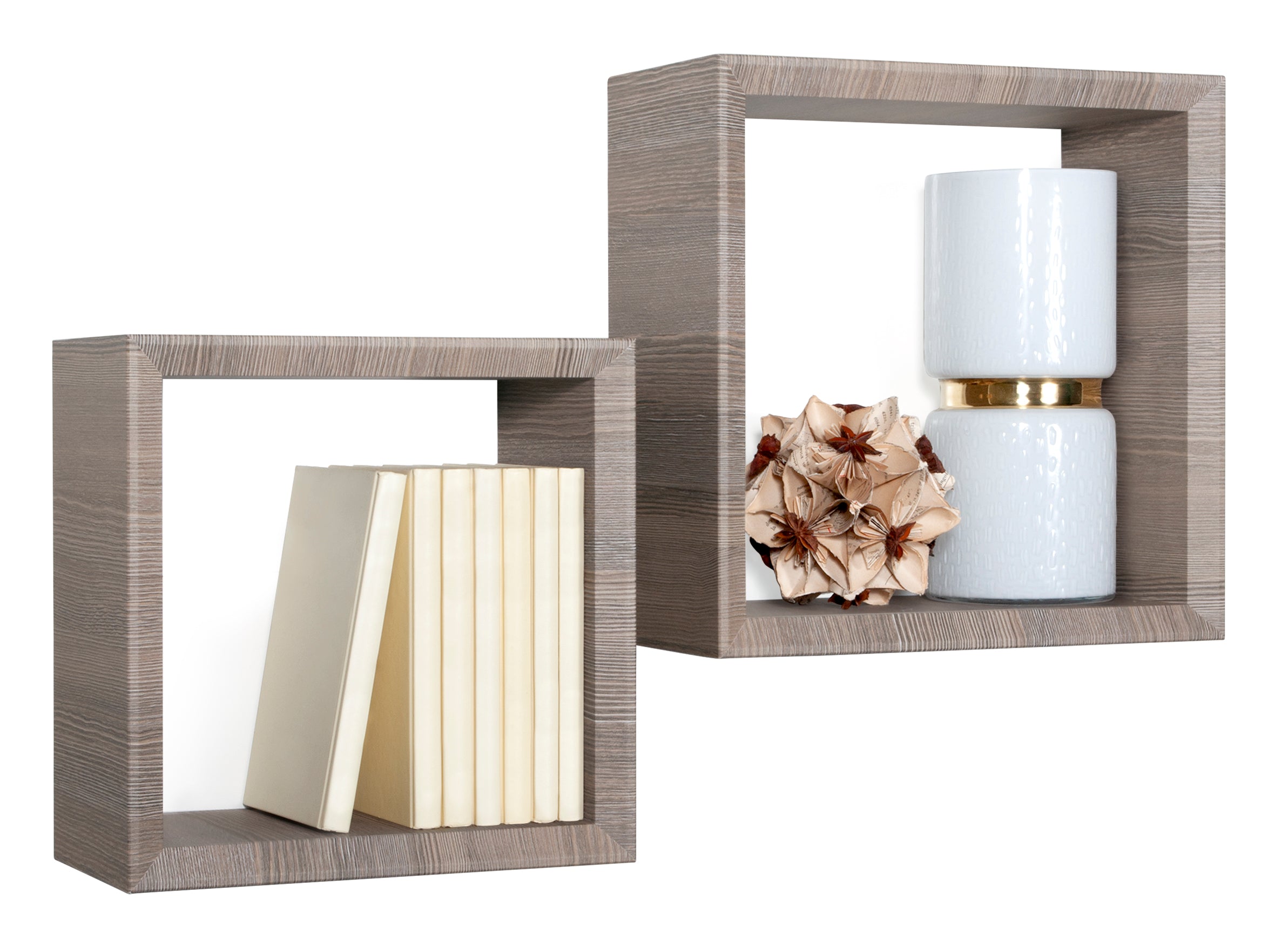 MODULARREDO Set 2 Mensole a Cubo Ginevra 35cm + 30cm