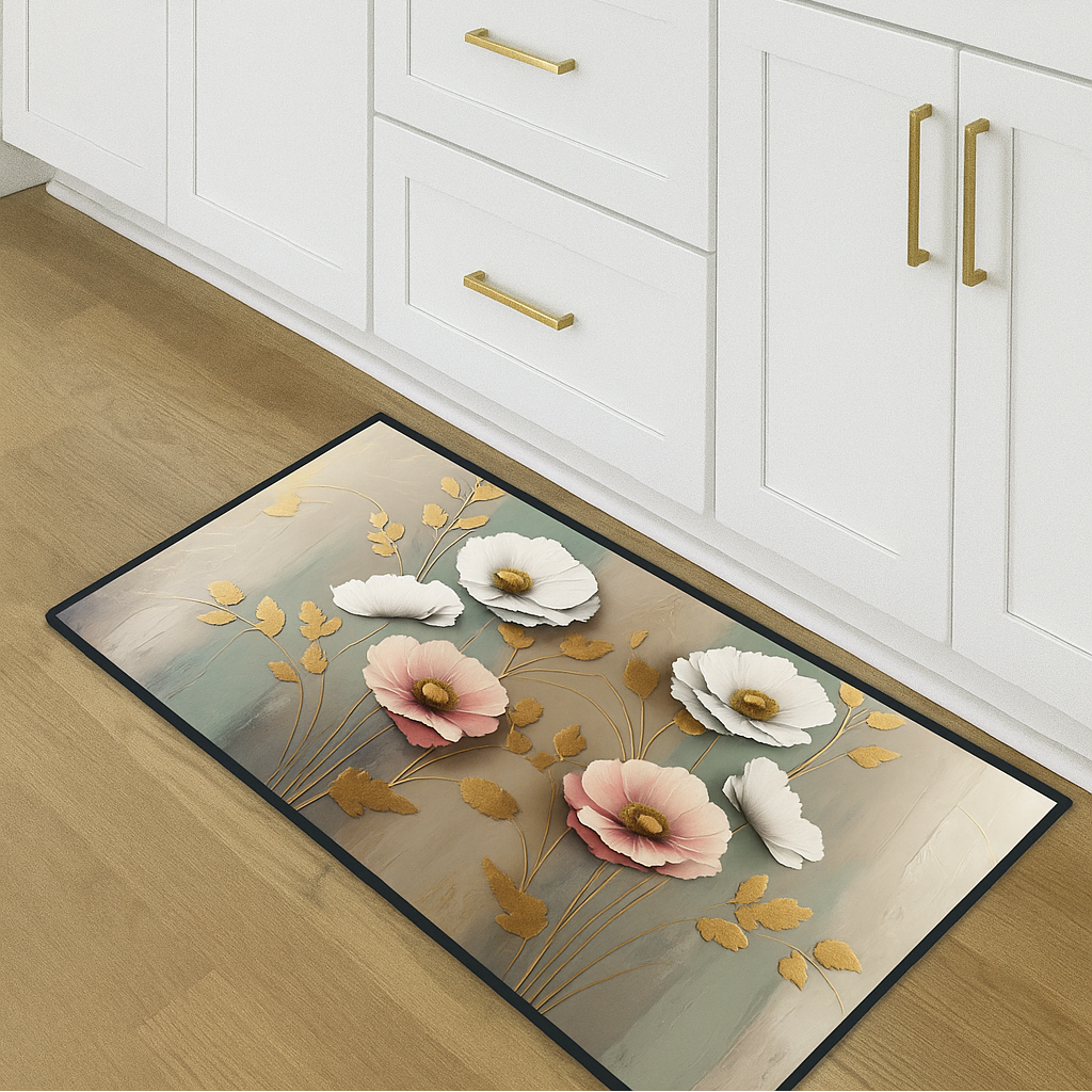 CASSESE HOME Passatoia/Tappeto Bordato in Poliestere con Retro Antiscivolo in PVC  Made in Italy