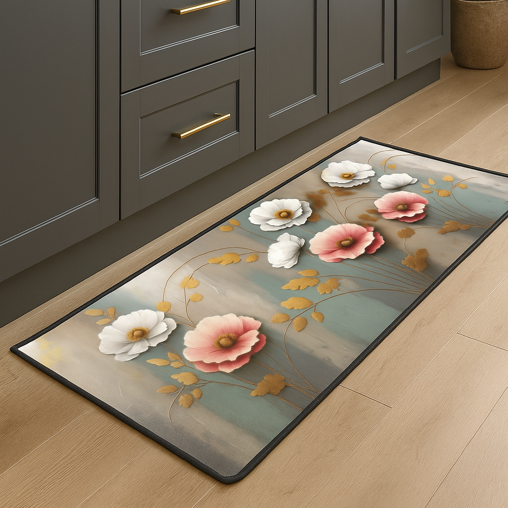 CASSESE HOME Passatoia/Tappeto Bordato in Poliestere con Retro Antiscivolo in PVC  Made in Italy