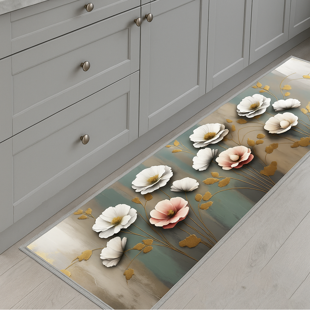 CASSESE HOME Passatoia/Tappeto Bordato in Poliestere con Retro Antiscivolo in PVC  Made in Italy