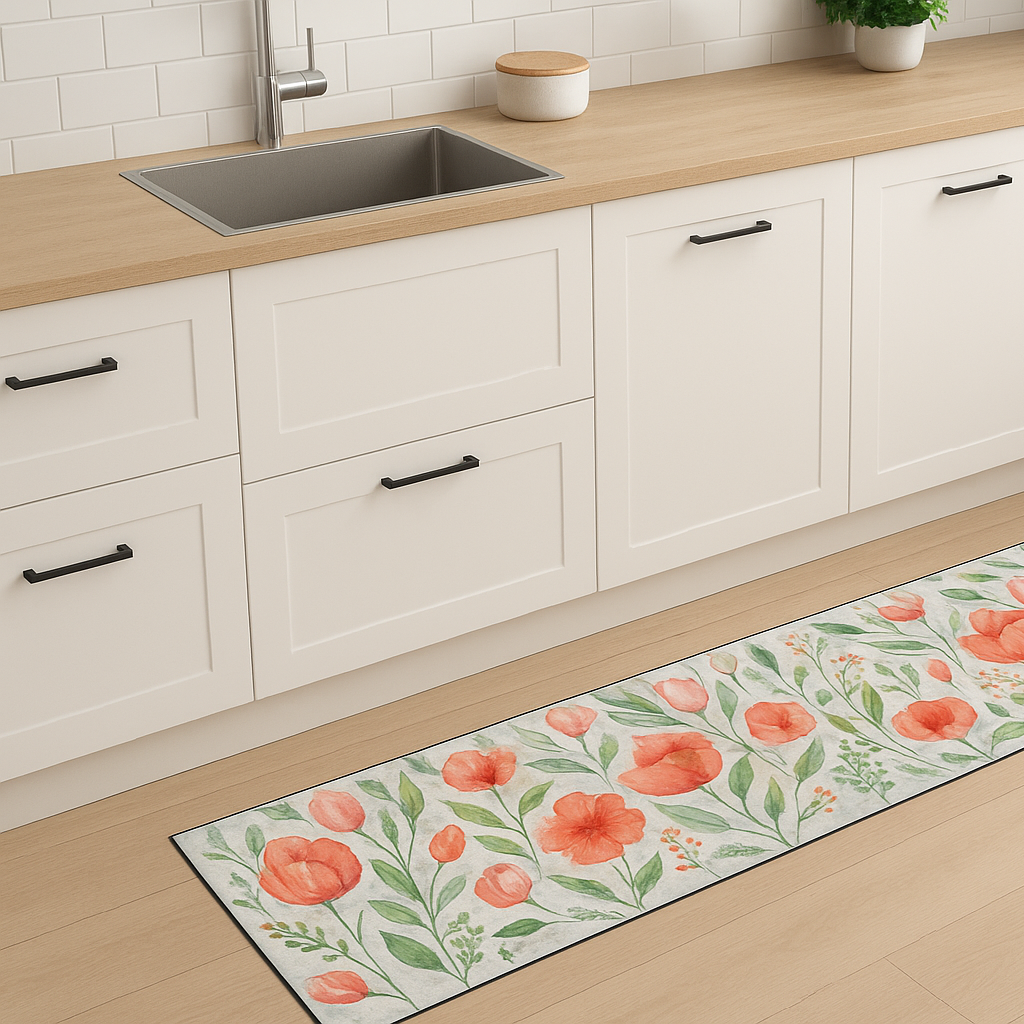 CASSESE HOME Passatoia/Tappeto Bordato in Poliestere con Retro Antiscivolo in PVC  Made in Italy