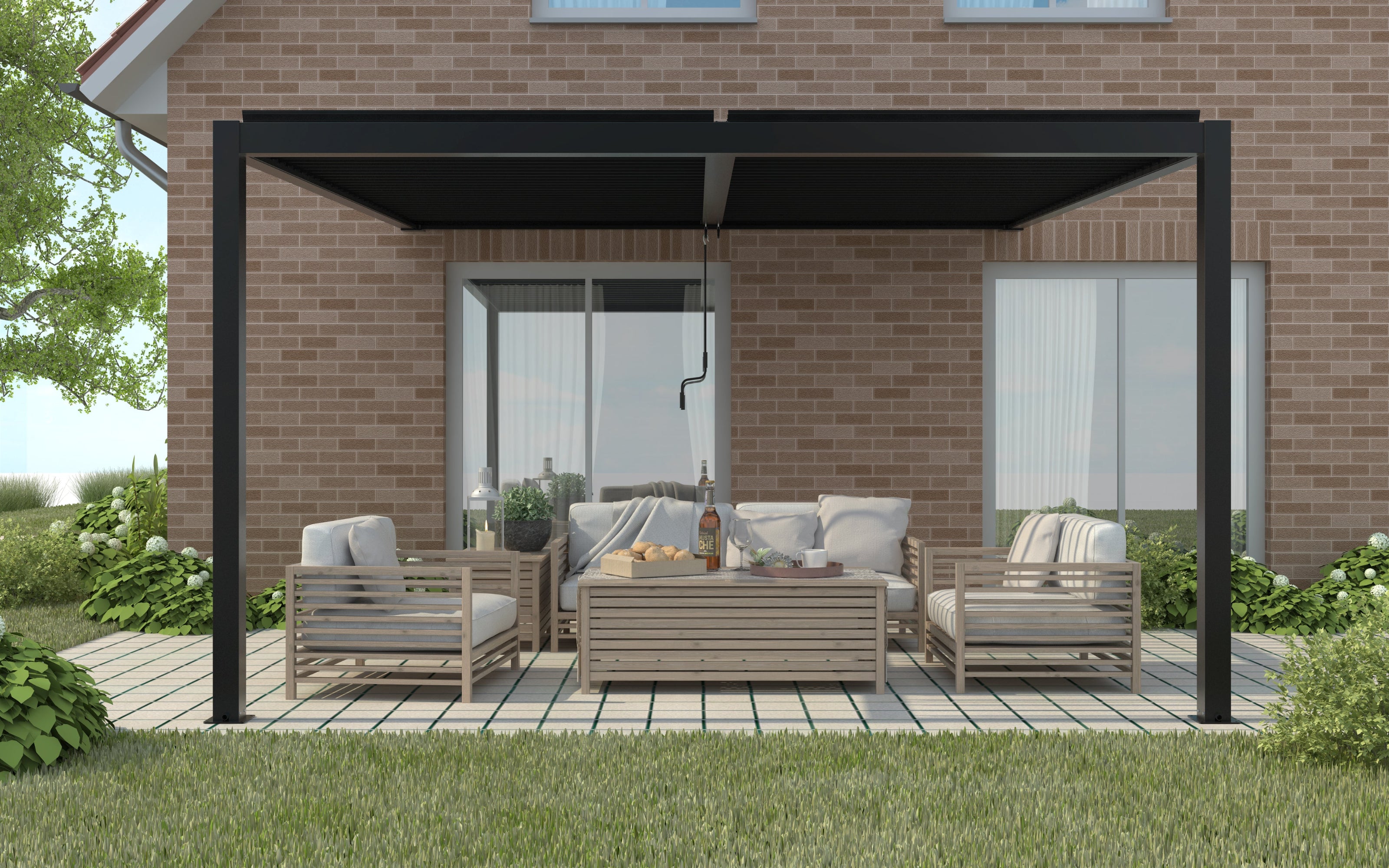 CLIMA NATURA Pergola Bioclimatica Forsizia Wall 4,00X3,00x2,45 mt