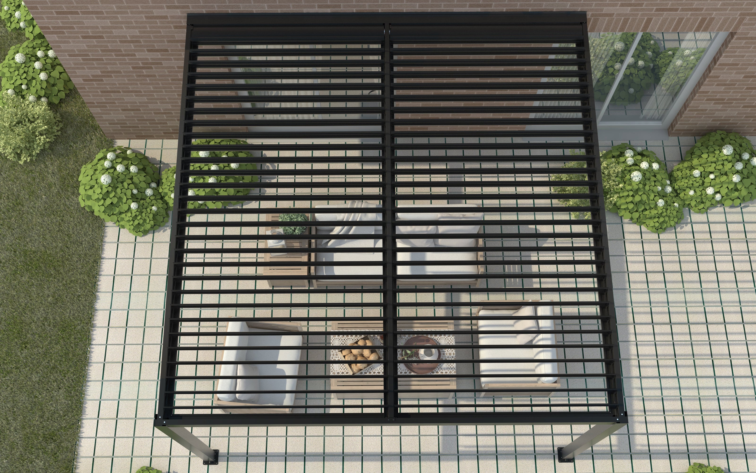 CLIMA NATURA Pergola Bioclimatica Forsizia Wall 4,00X3,00x2,45 mt