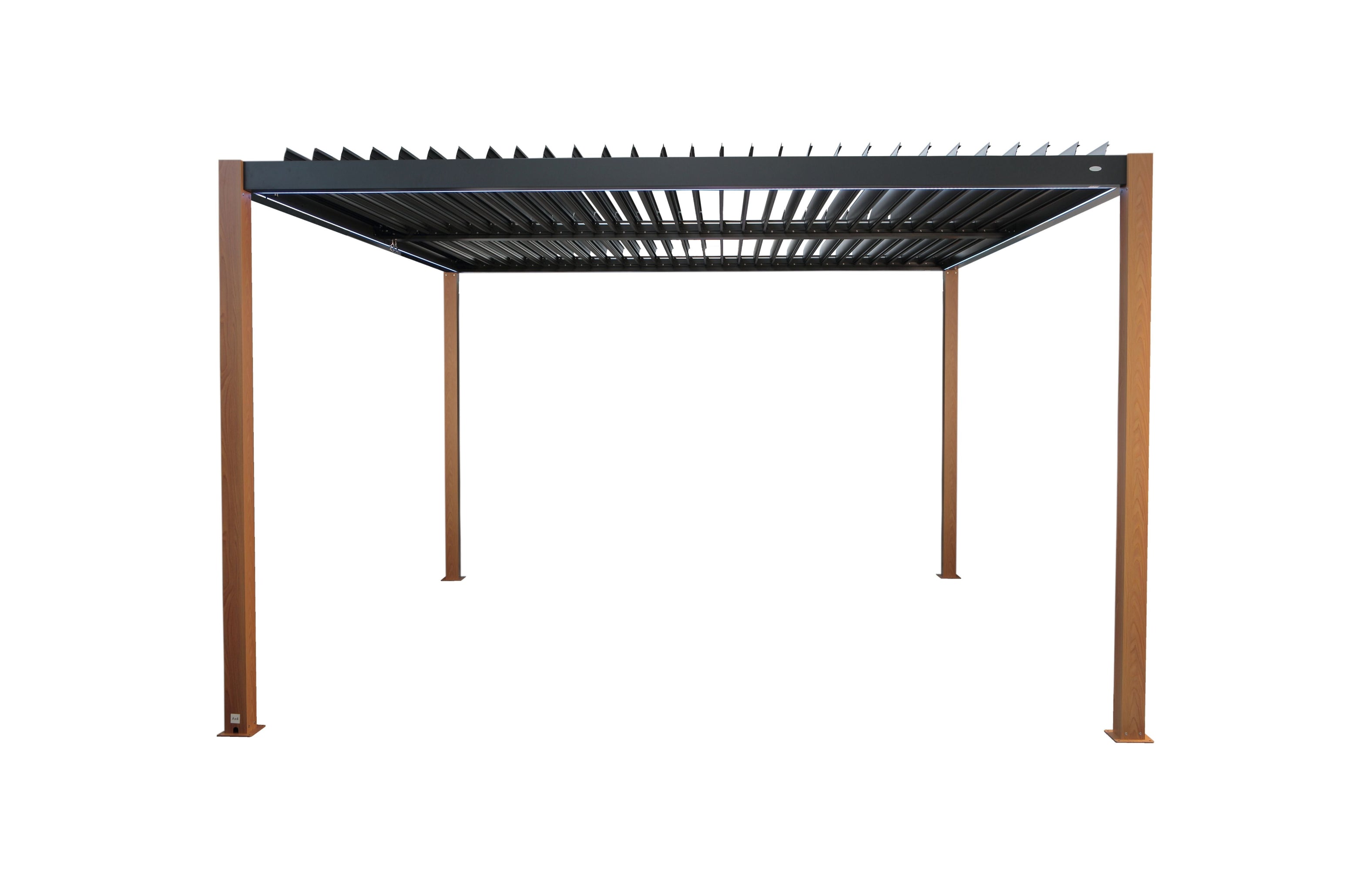 CLIMA NATURA Pergola Bioclimatica Forsizia Wood con Pali Finitura Legno