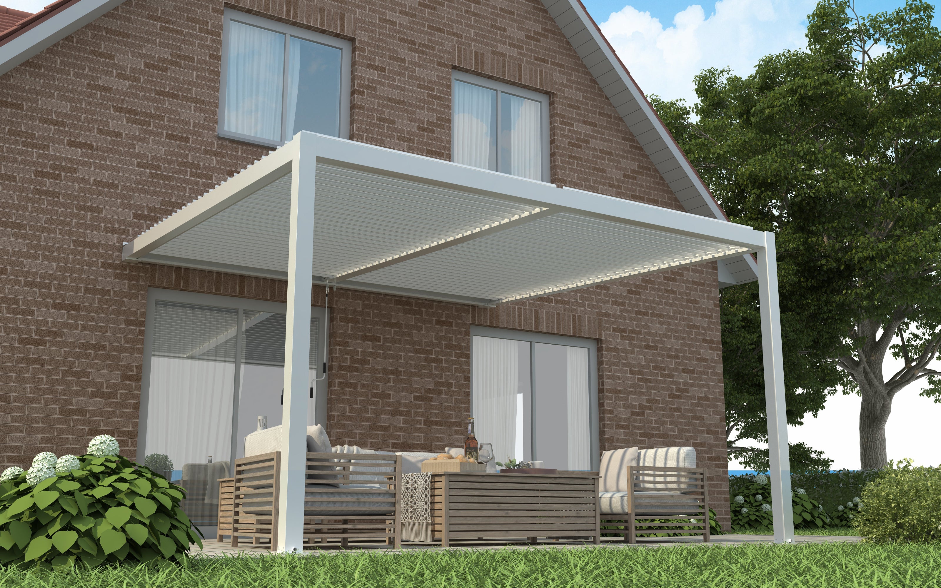 CLIMA NATURA Pergola Bioclimatica Forsizia Wall 4,00X3,00x2,45 mt