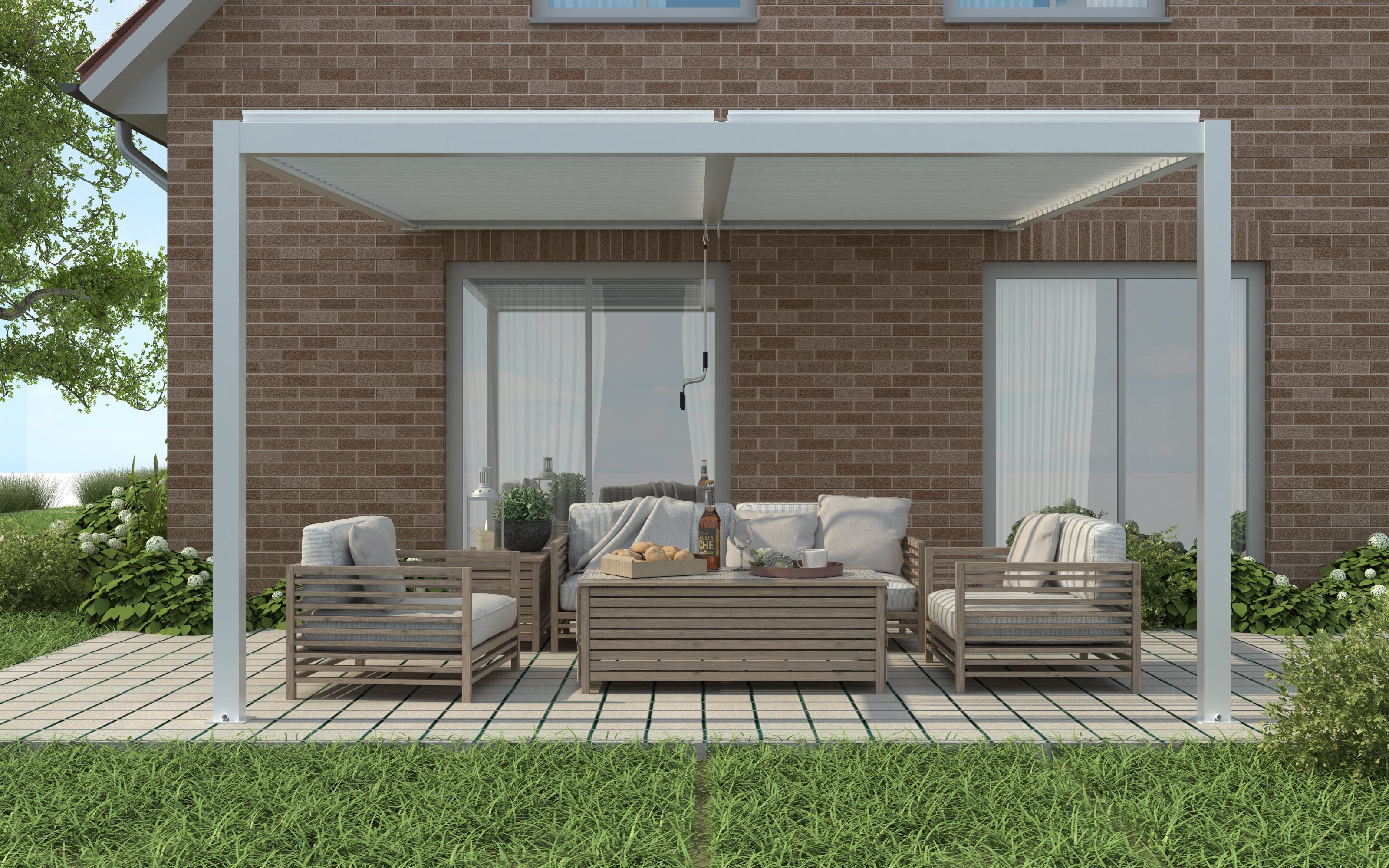 CLIMA NATURA Pergola Bioclimatica Forsizia Wall 4,00X3,00x2,45 mt