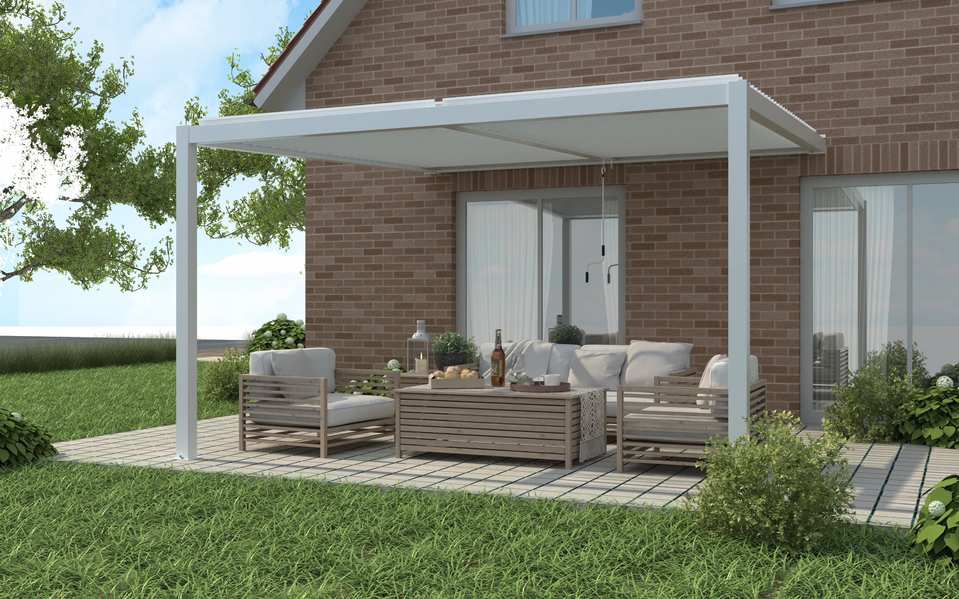 CLIMA NATURA Pergola Bioclimatica Forsizia Wall 4,00X3,00x2,45 mt