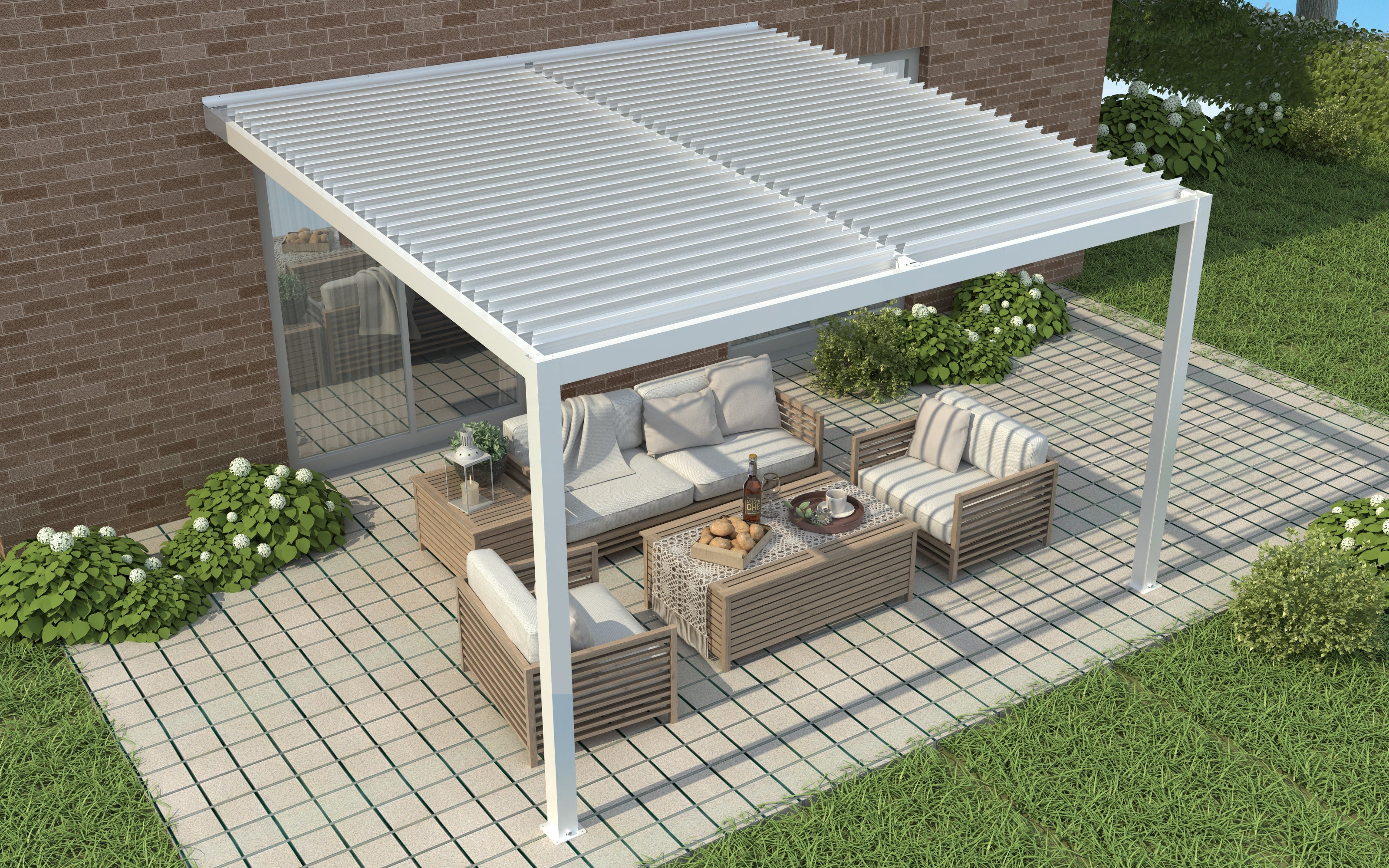 CLIMA NATURA Pergola Bioclimatica Forsizia Wall 4,00X3,00x2,45 mt