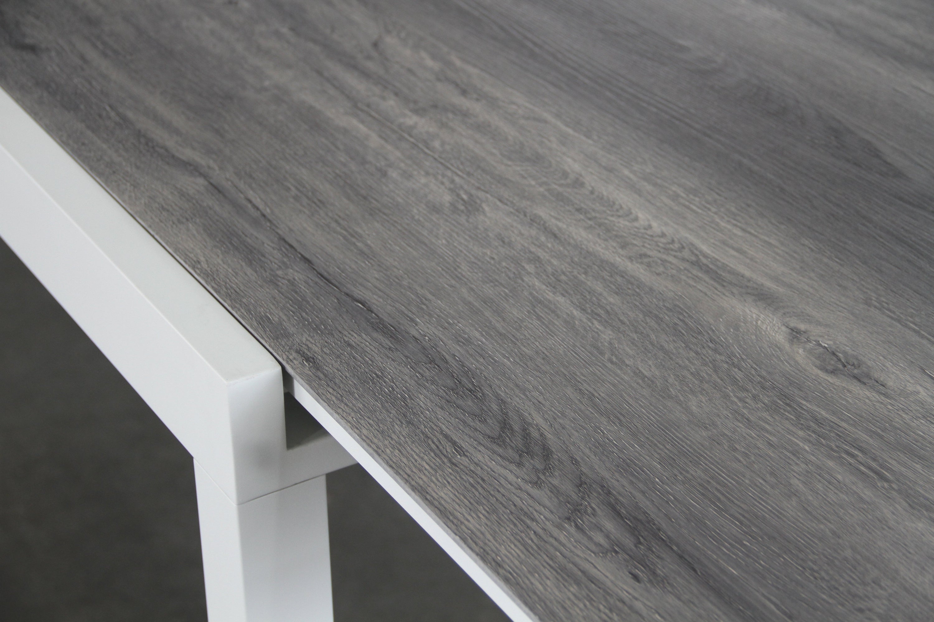 CLIMA NATURA Tavolo Estensibile da Esterno Lantana in Alluminio Bianco e Top Legno Decapato Grigio