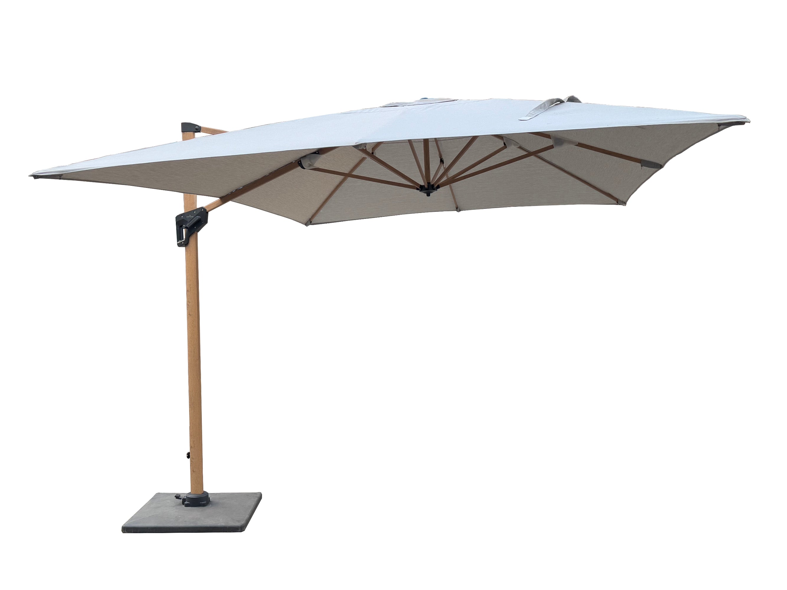 CLIMA NATURA Ombrellone a Braccio Rettangolare 3x4m Sunelia con Apertura a Manovella, Audio Bluetooth e Luci LED