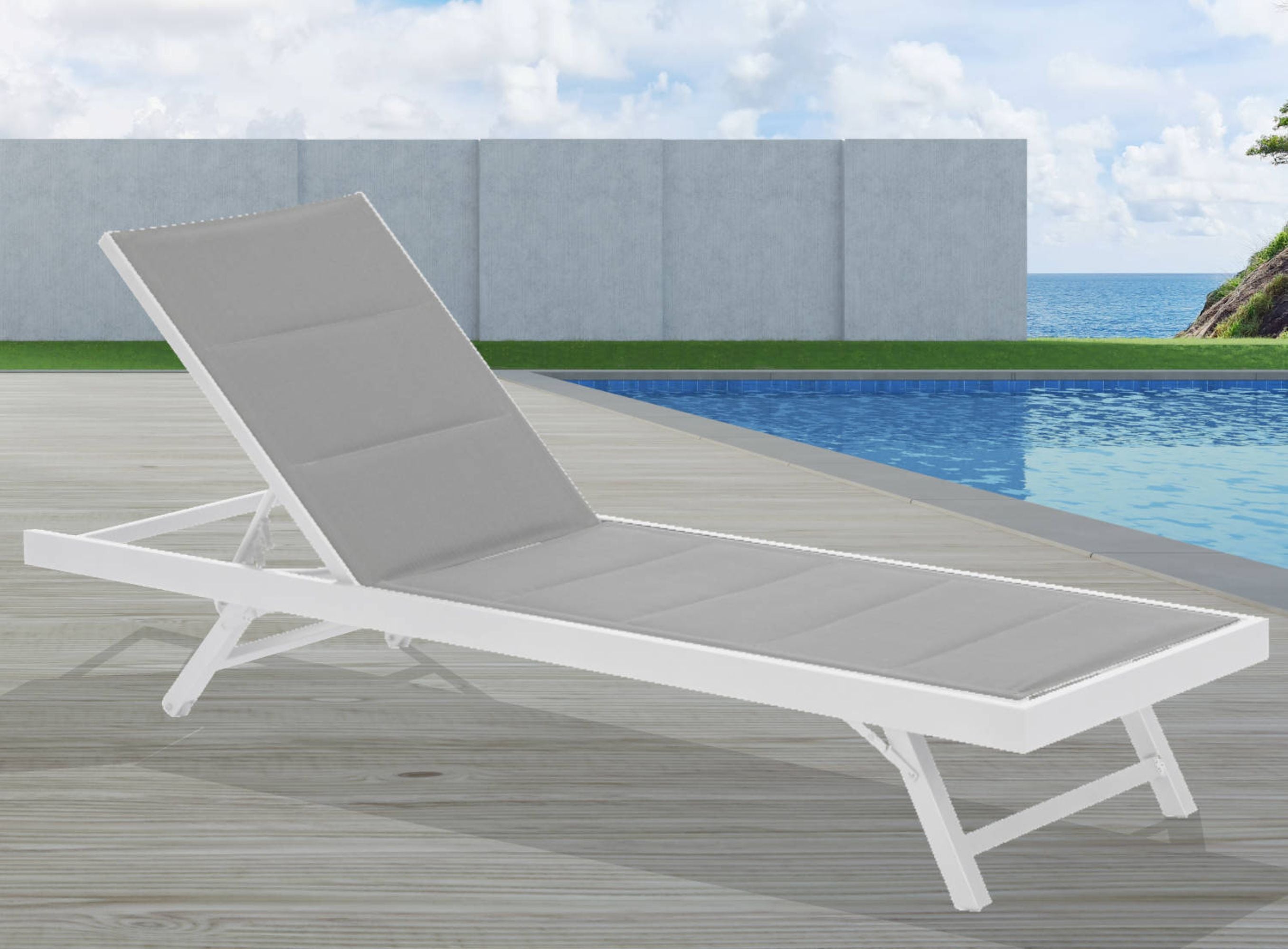 CLIMA NATURA Lettino prendisole in alluminio e textilene imbottito Nuvia