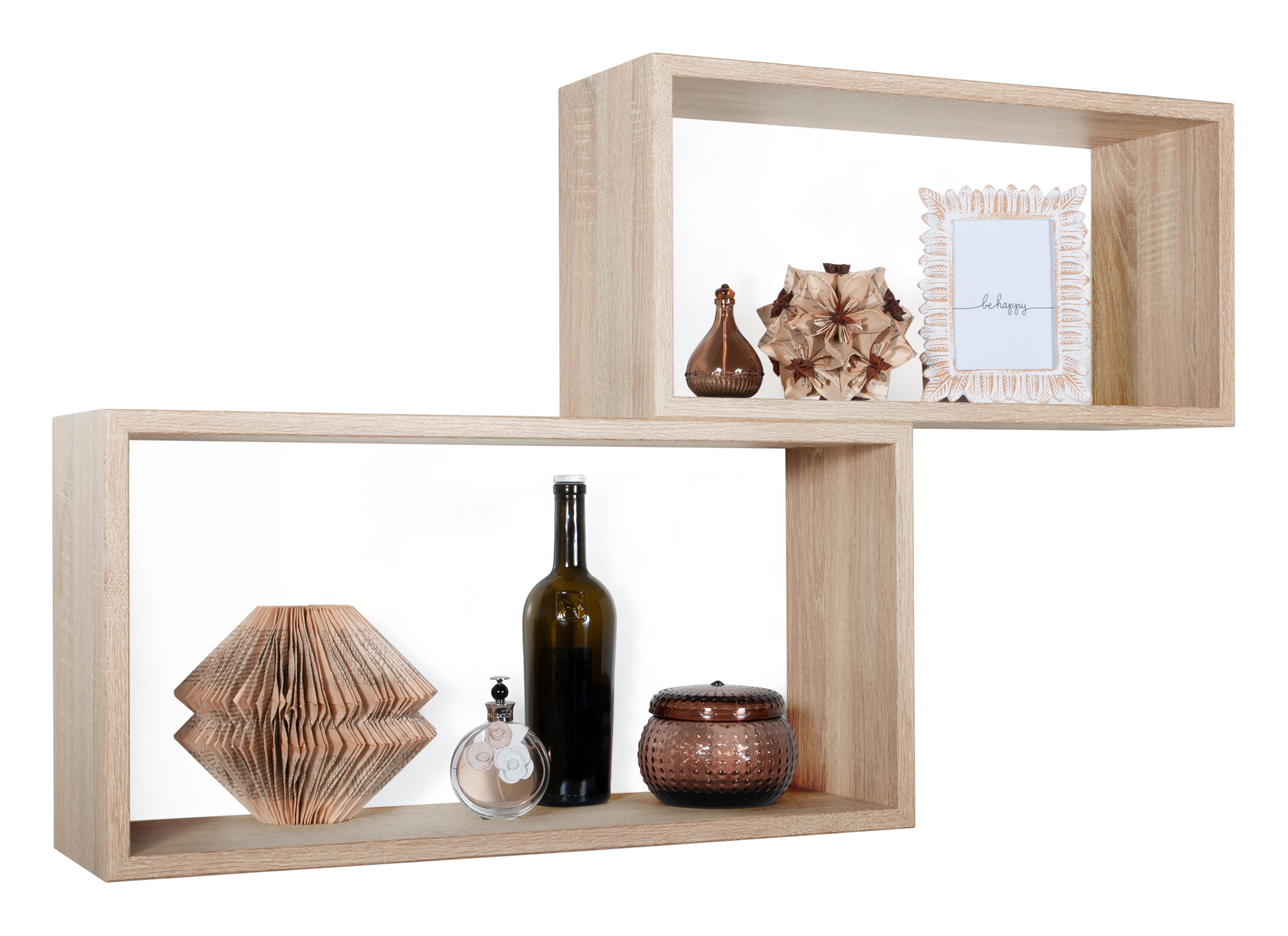 MODULARREDO Set 2 Mensole Bislungo Rettangolari 70cm+60cm