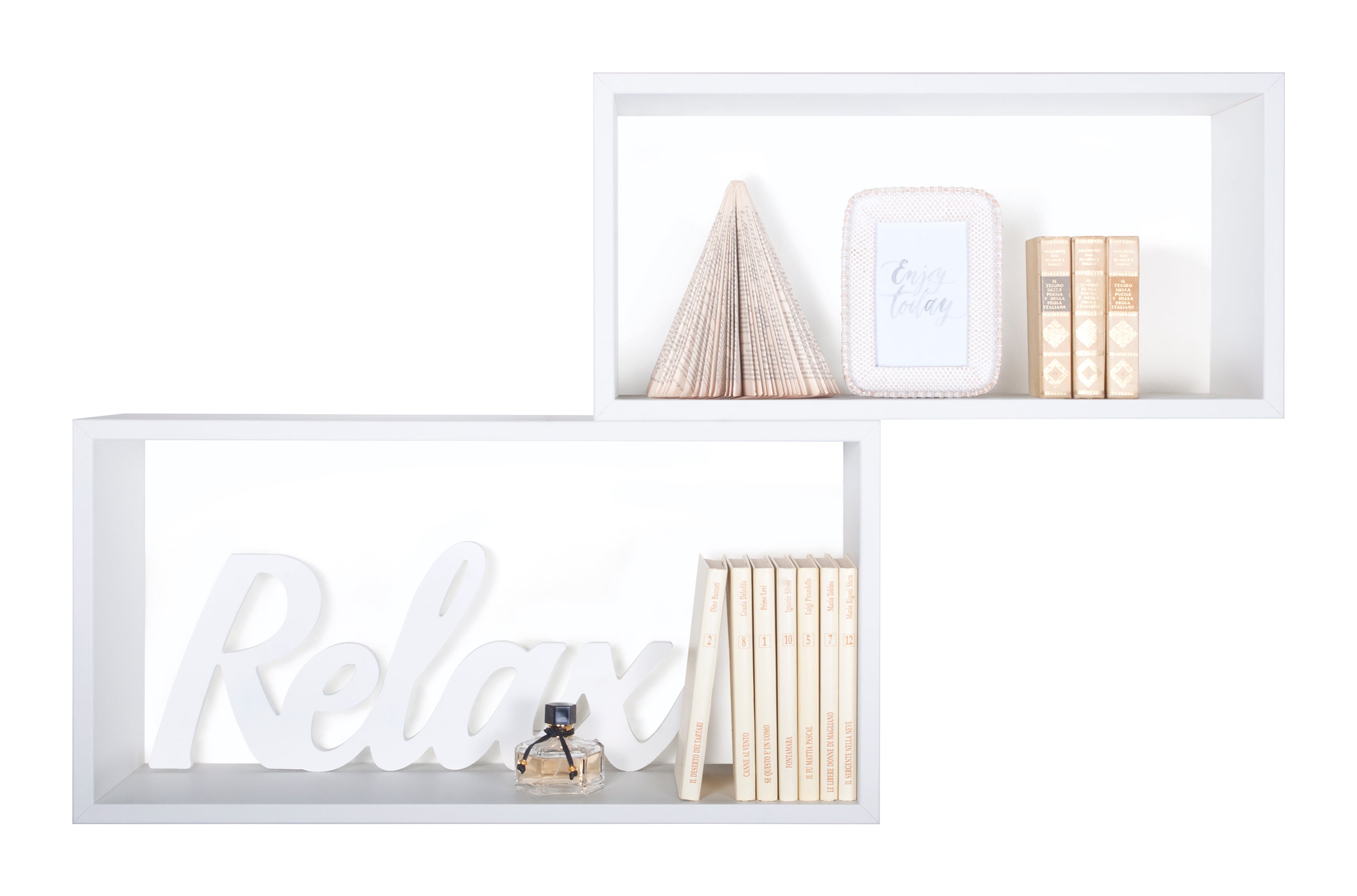 MODULARREDO Set 2 Mensole Bislungo Rettangolari 70cm+60cm