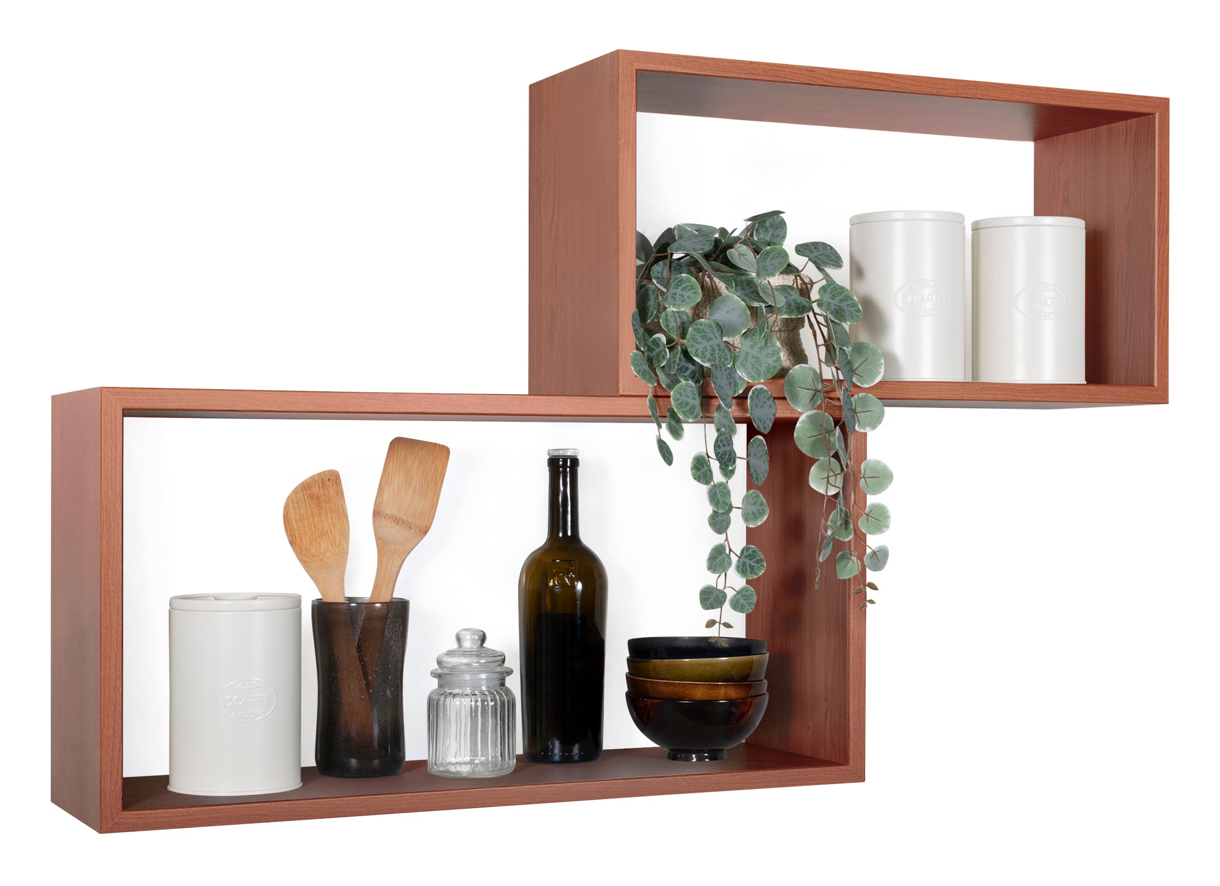 MODULARREDO Set 2 Mensole Bislungo Rettangolari 70cm+60cm