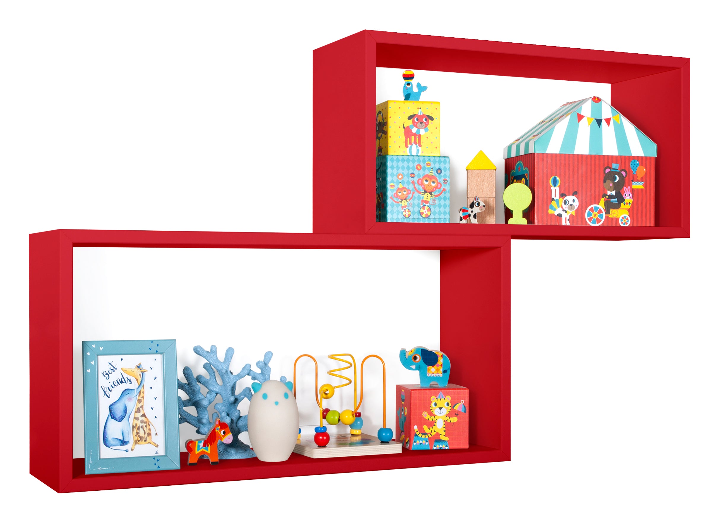 MODULARREDO Set 2 Mensole Bislungo Rettangolari 70cm+60cm