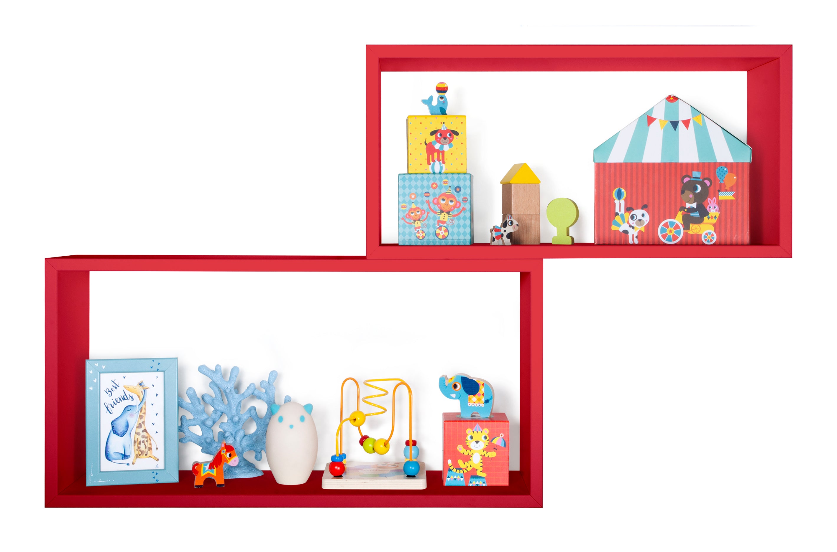 MODULARREDO Set 2 Mensole Bislungo Rettangolari 70cm+60cm