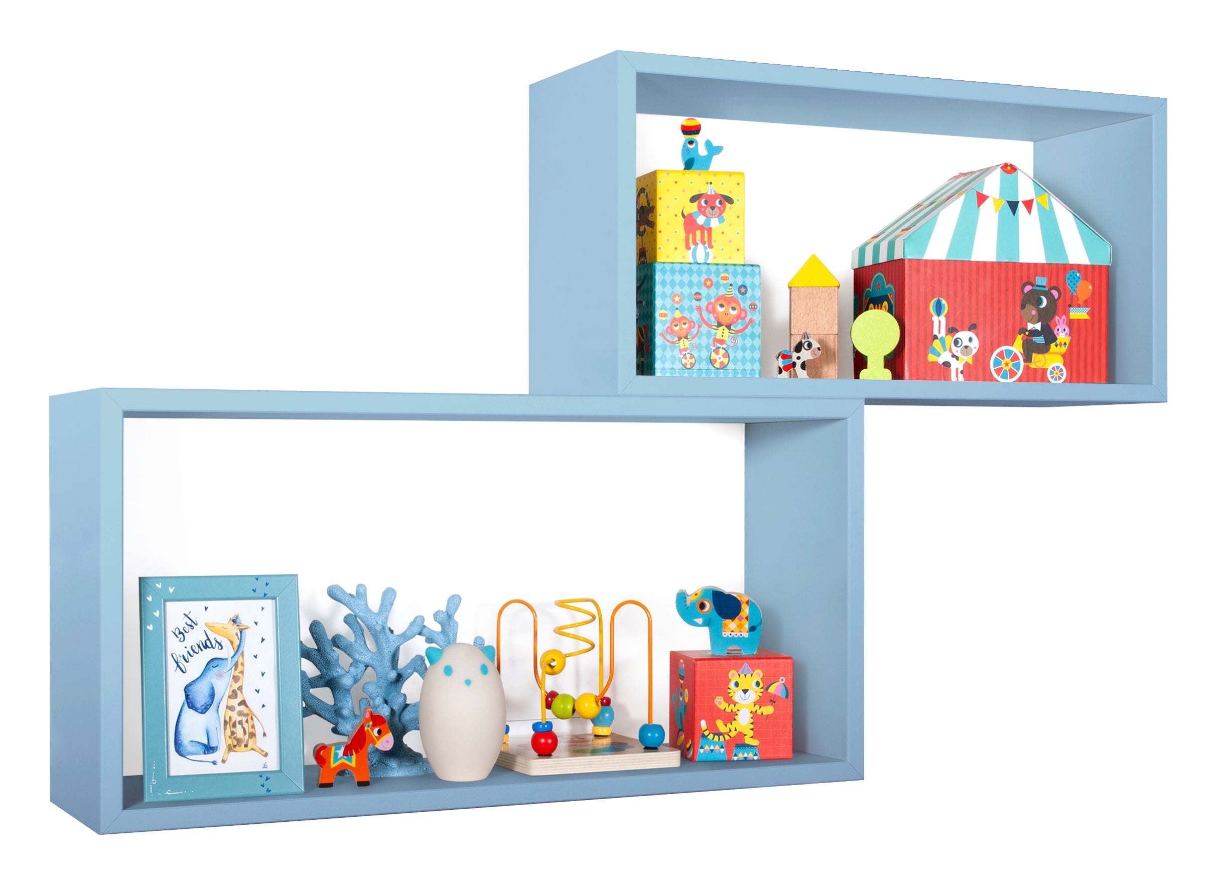MODULARREDO Set 2 Mensole Bislungo Rettangolari 70cm+60cm