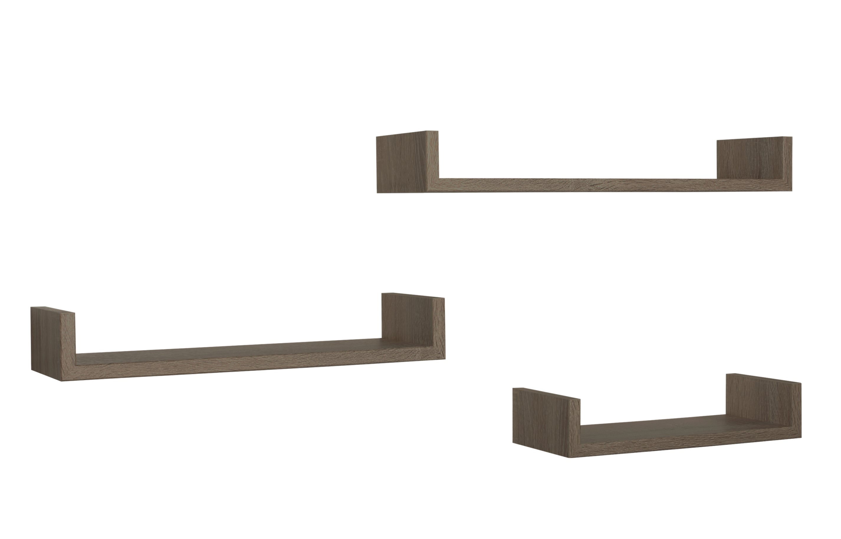 MODULARREDO Set 3 Mensole Lineari Calamita Profondità 15.5 cm