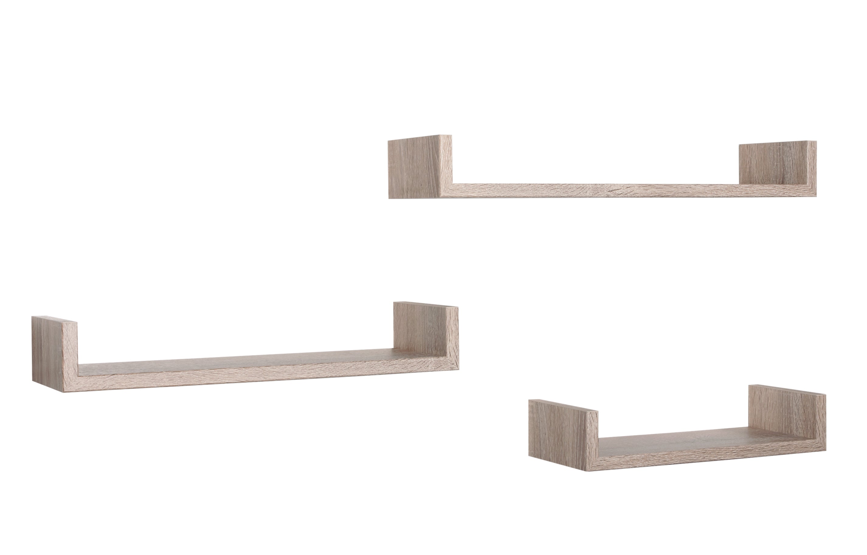 MODULARREDO Set 3 Mensole Lineari Calamita Profondità 15.5 cm