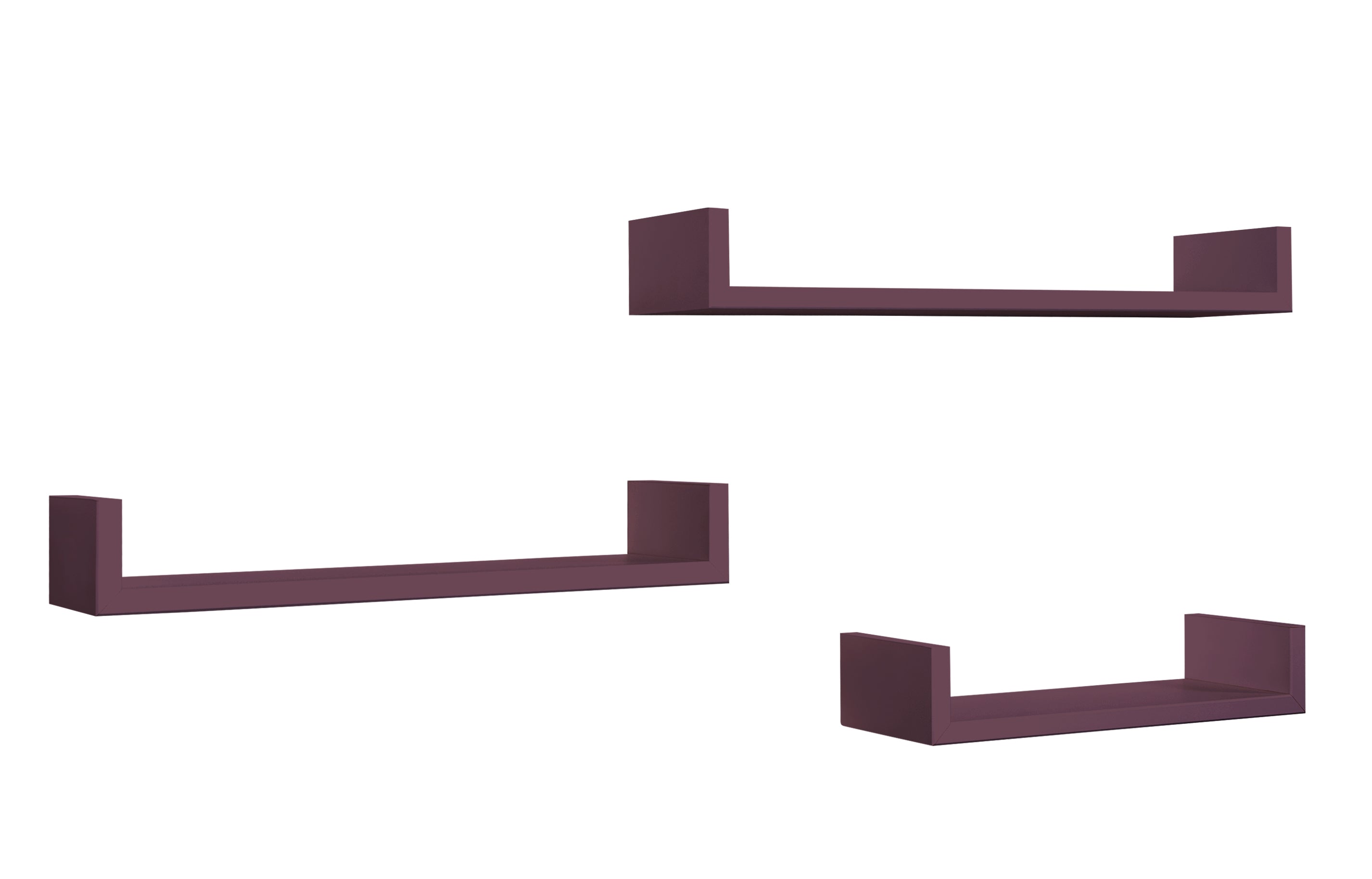 MODULARREDO Set 3 Mensole Lineari Calamita Profondità 15.5 cm