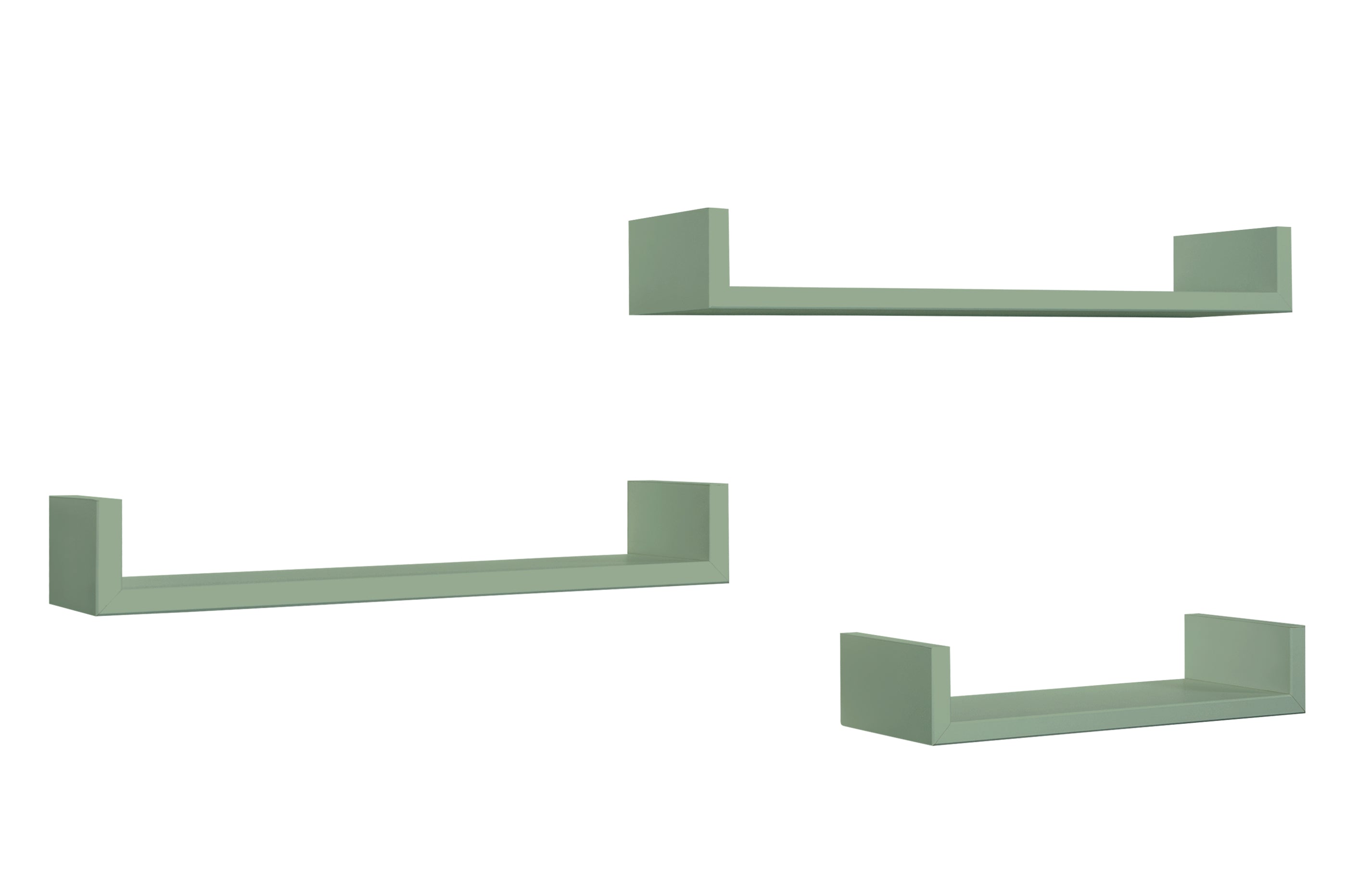 MODULARREDO Set 3 Mensole Lineari Calamita Profondità 15.5 cm