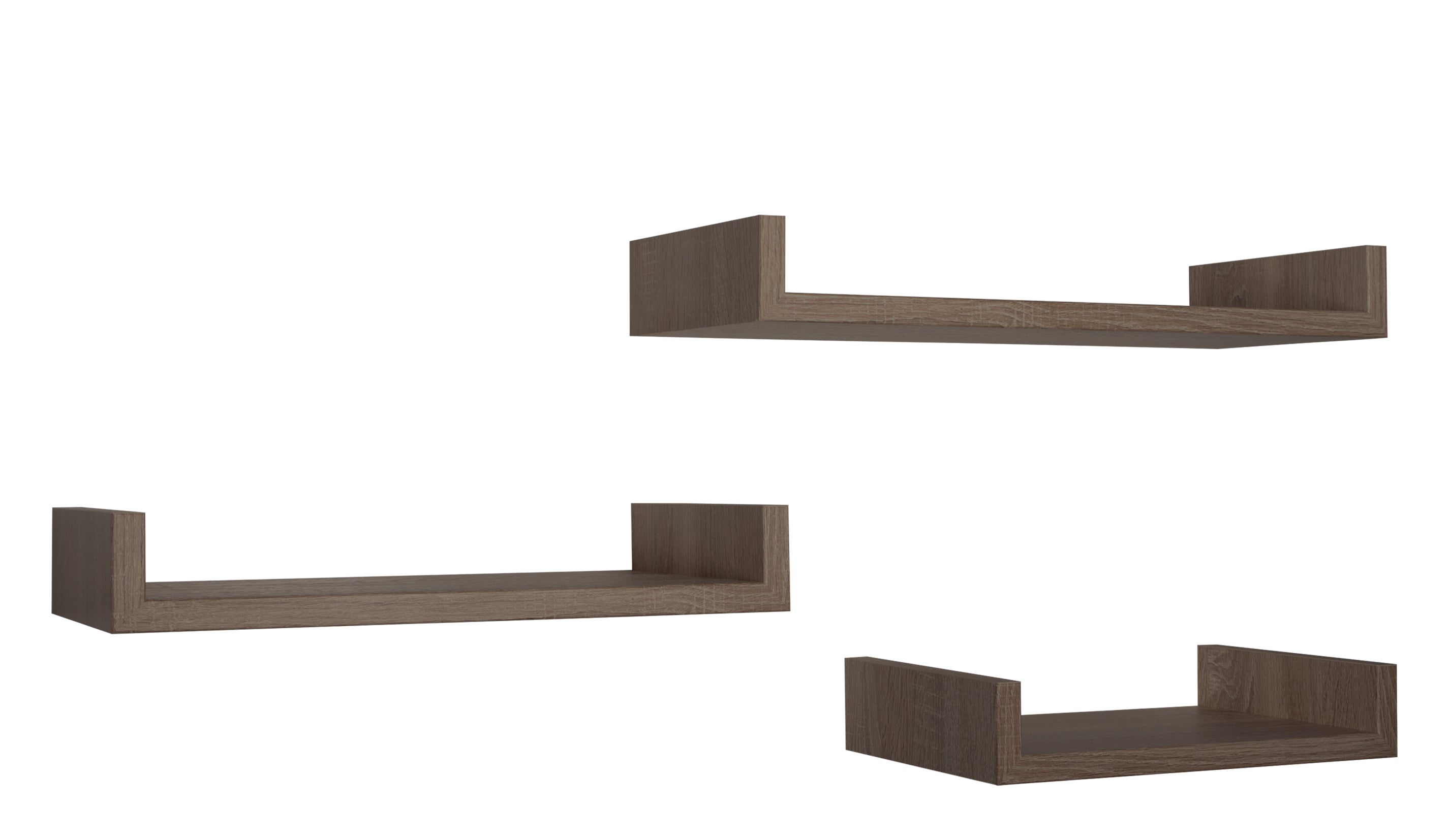 MODULARREDO Set 3 Mensole Lineari Calamita Profondità 15.5 cm