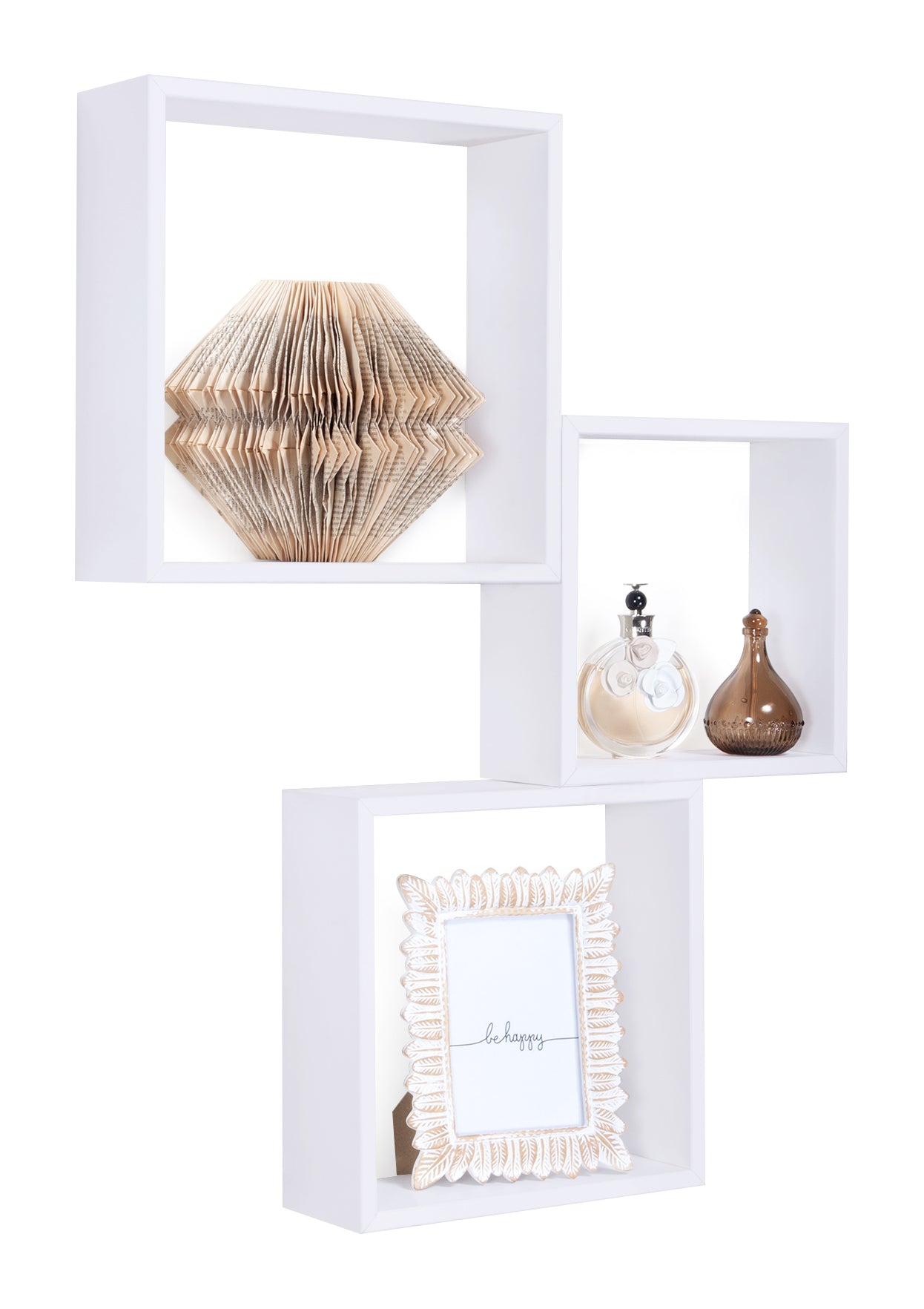 MODULARREDO Set 3 Mensole a Cubo Incubo Slim 30cm + 27cm + 24cm