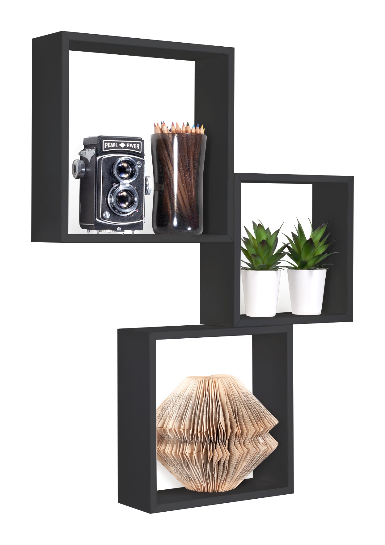 MODULARREDO Set 3 Mensole a Cubo Incubo Slim 30cm + 27cm + 24cm