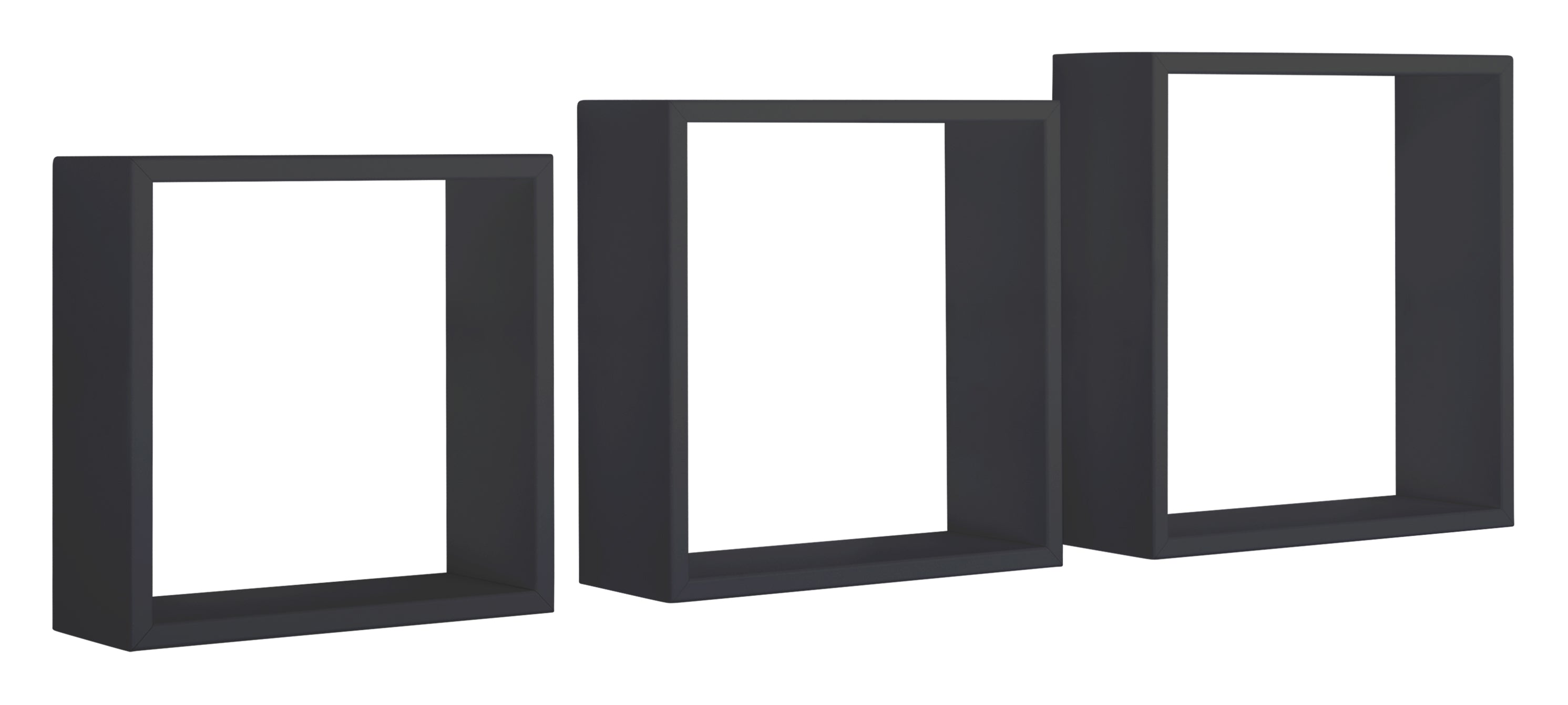 MODULARREDO Set 3 Mensole a Cubo Incubo Slim 30cm + 27cm + 24cm