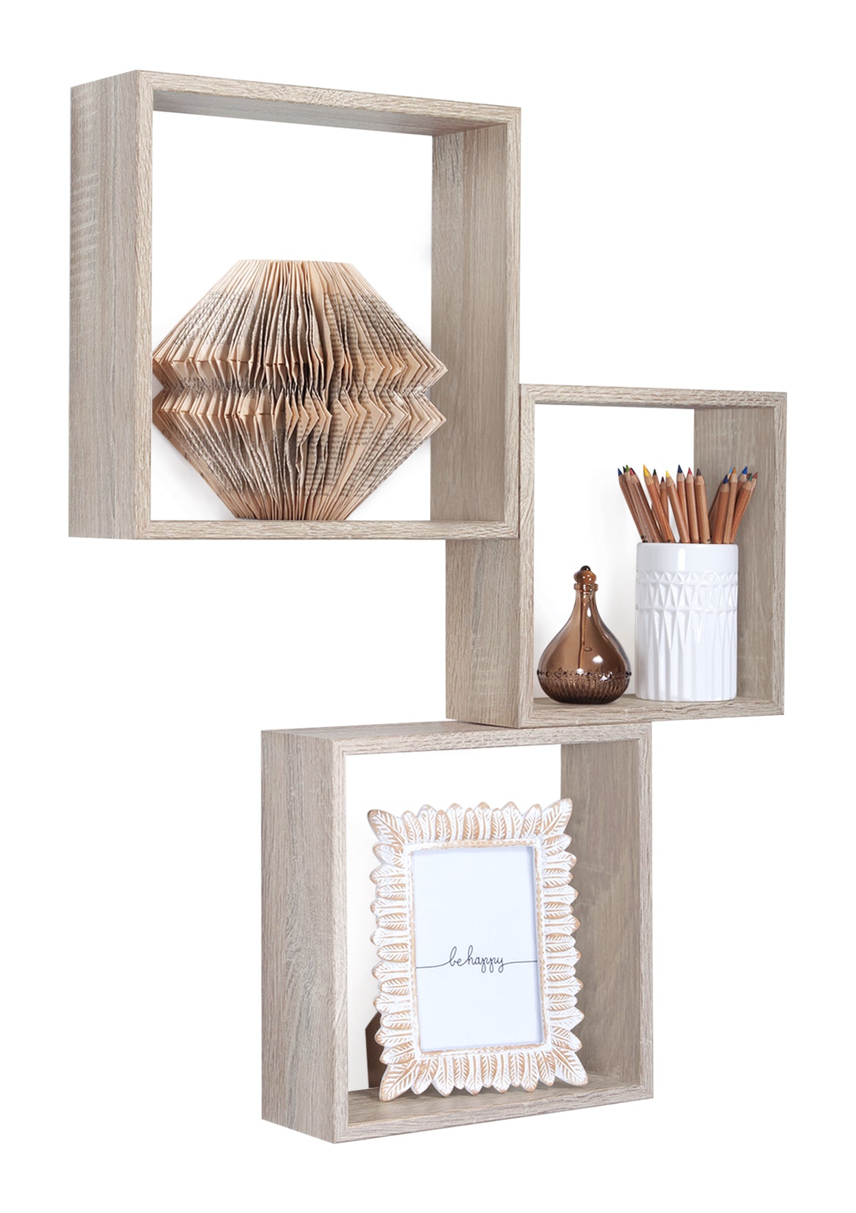 MODULARREDO Set 3 Mensole a Cubo Incubo Slim 30cm + 27cm + 24cm