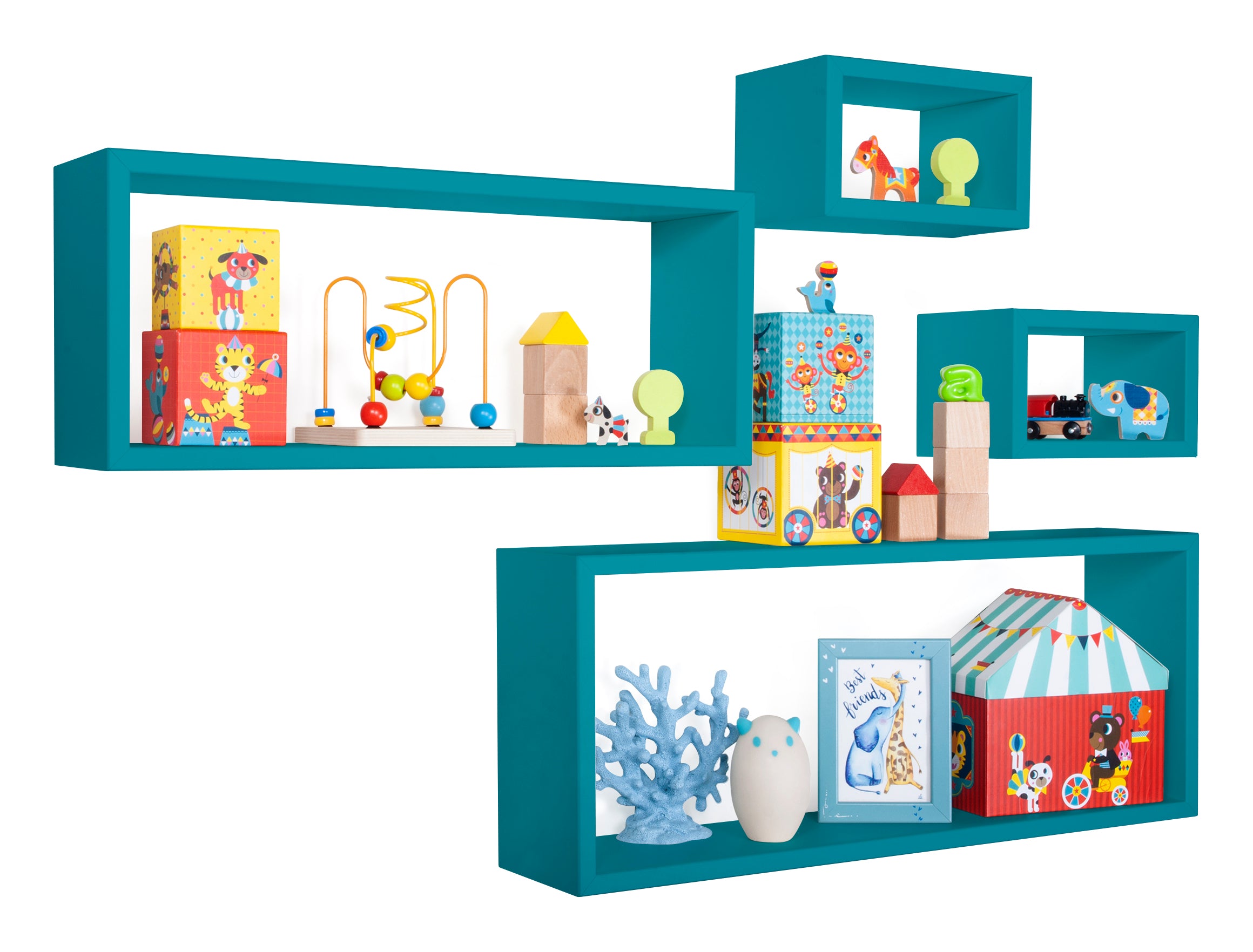 MODULARREDO Set 4 Mensole da Muro Merlino