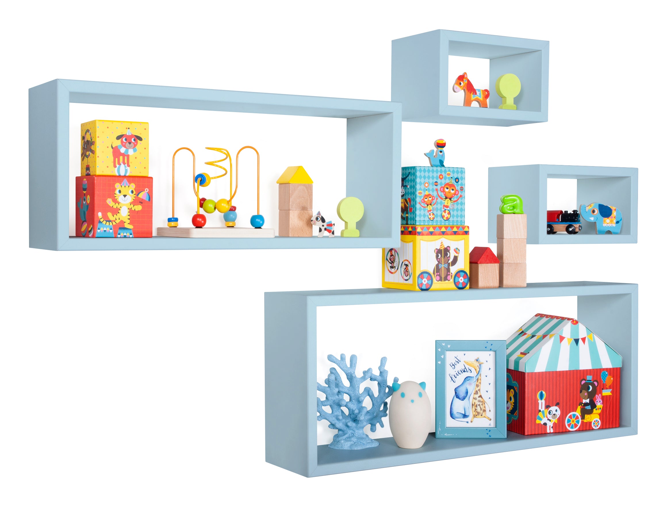 MODULARREDO Set 4 Mensole da Muro Merlino
