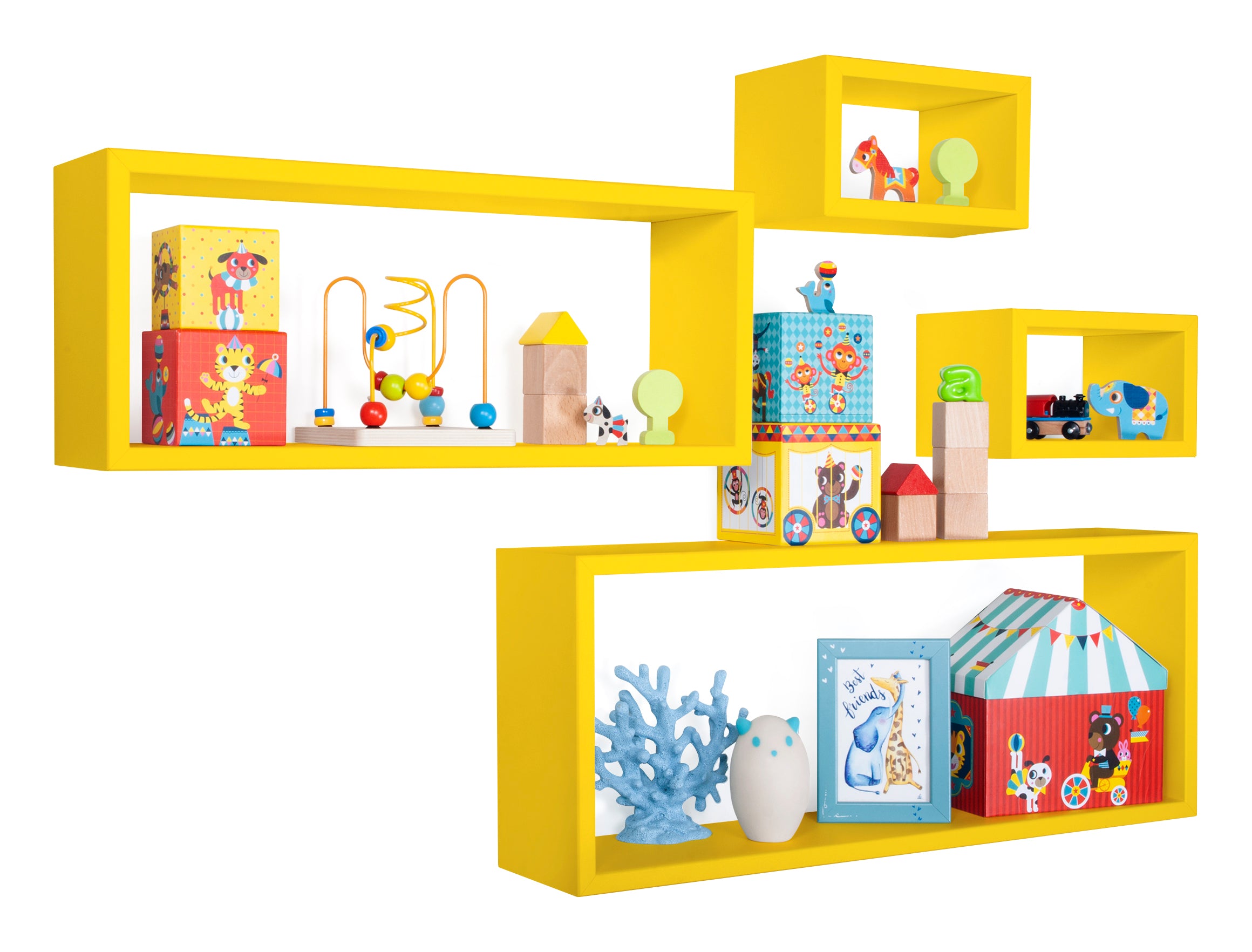 MODULARREDO Set 4 Mensole da Muro Merlino