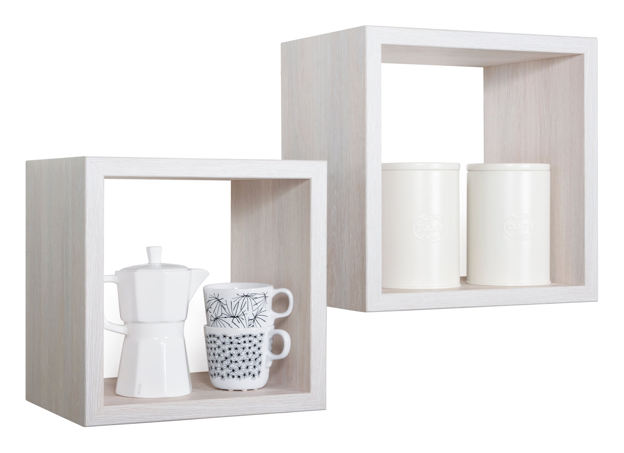 MODULARREDO Set 2 Mensole a Cubo Q-Bis Maxi 35cm + 31cm