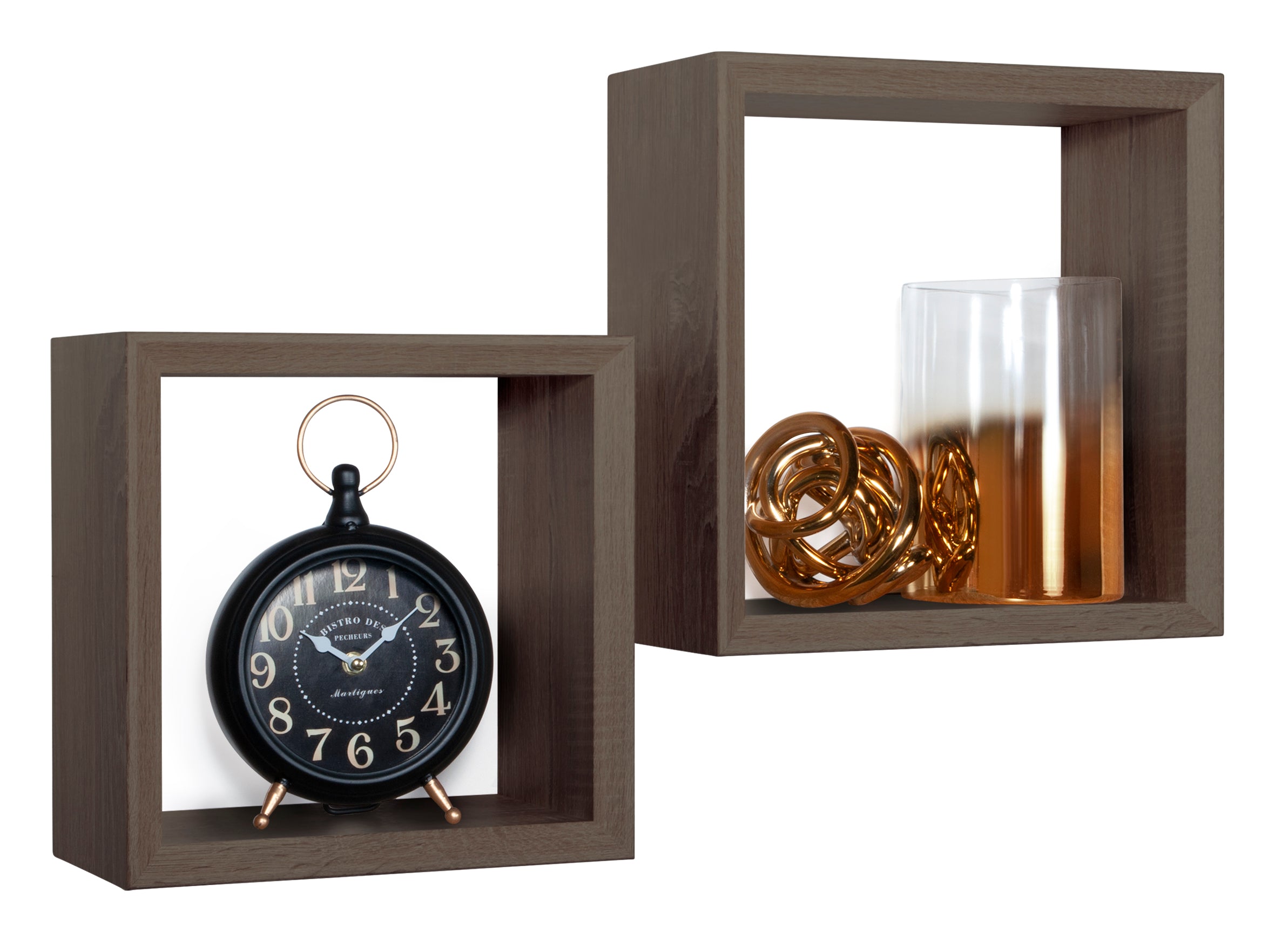 MODULARREDO Set 2 Mensole a Cubo Ginevra 35cm + 30cm