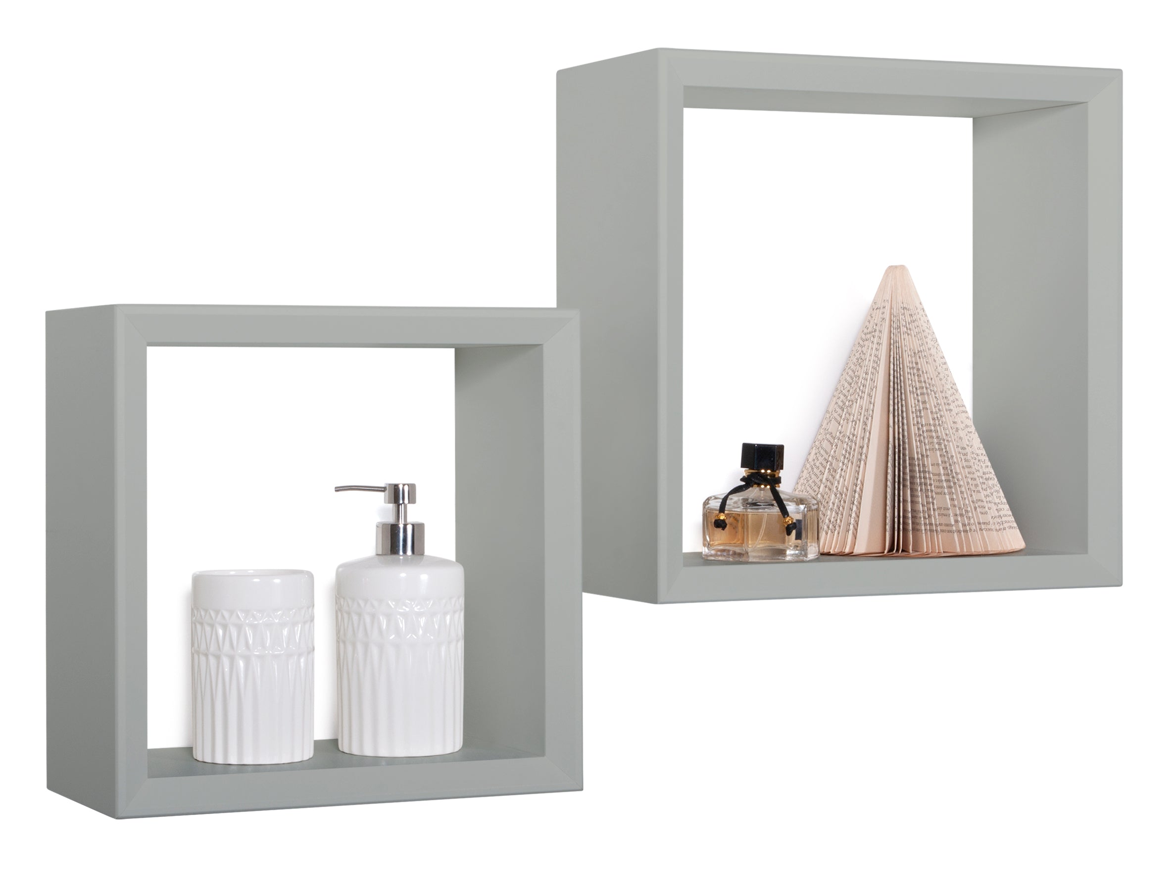 MODULARREDO Set 2 Mensole a Cubo Ginevra 35cm + 30cm