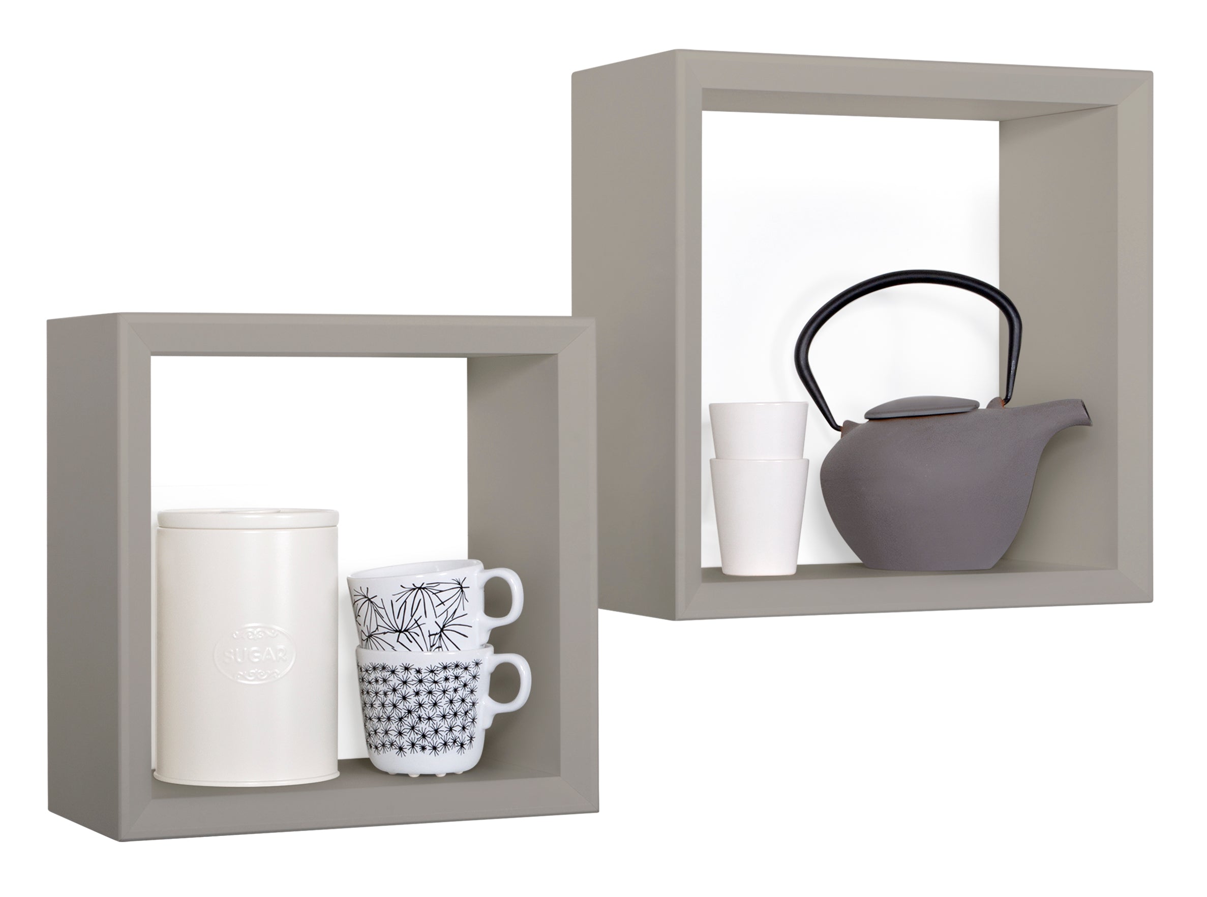 MODULARREDO Set 2 Mensole a Cubo Ginevra 35cm + 30cm