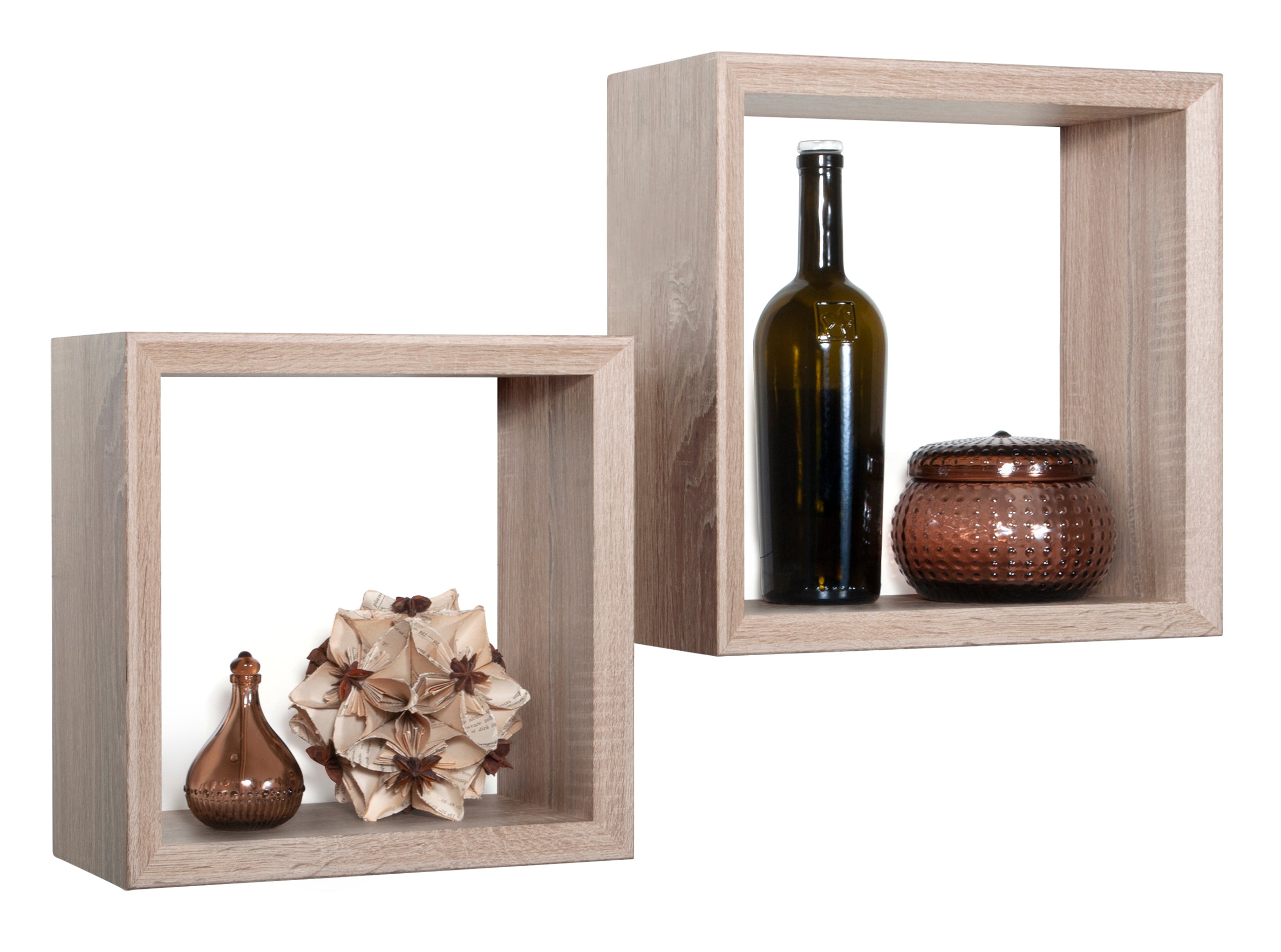 MODULARREDO Set 2 Mensole a Cubo Ginevra 35cm + 30cm