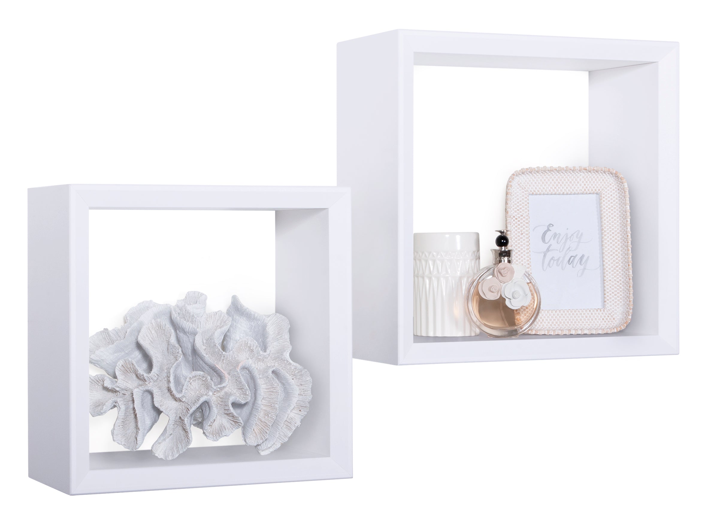 MODULARREDO Set 2 Mensole a Cubo Ginevra 35cm + 30cm
