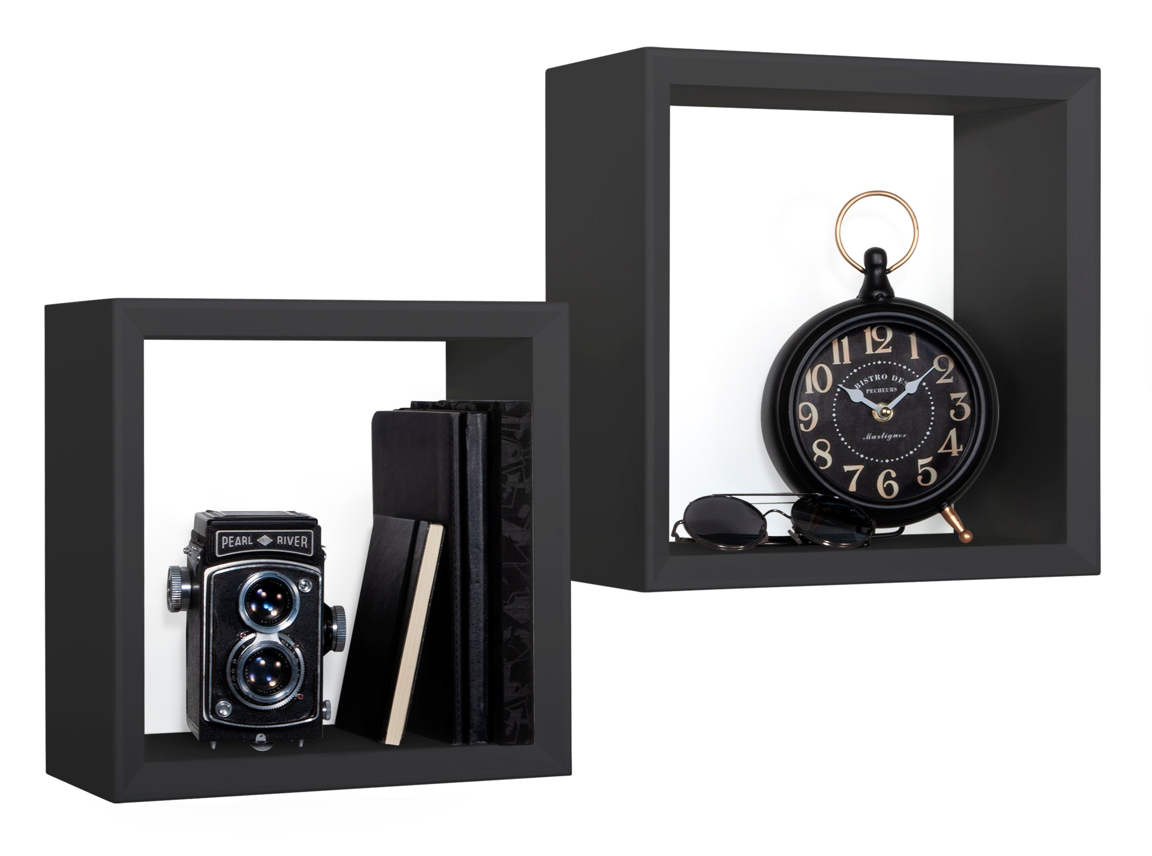 MODULARREDO Set 2 Mensole a Cubo Ginevra 35cm + 30cm
