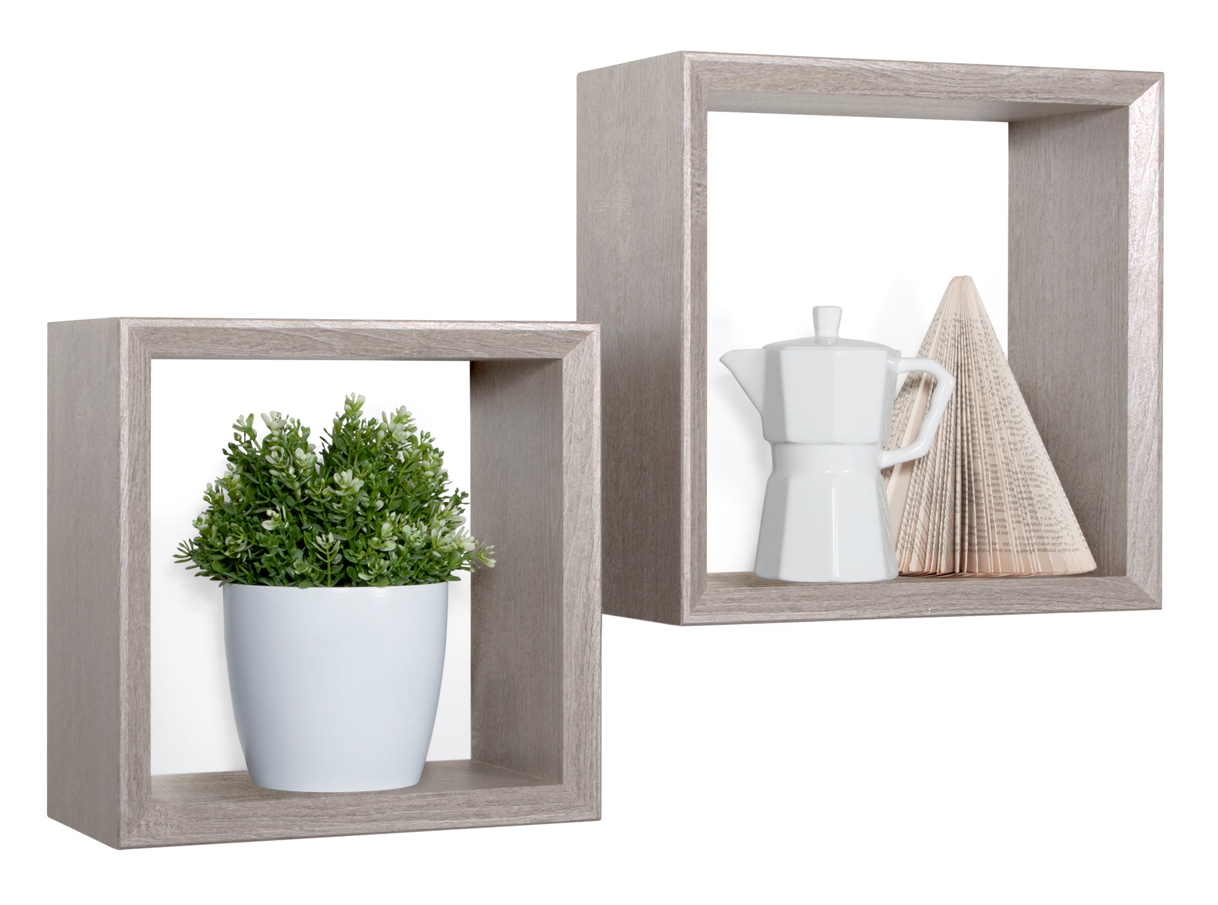 MODULARREDO Set 2 Mensole a Cubo Ginevra 35cm + 30cm