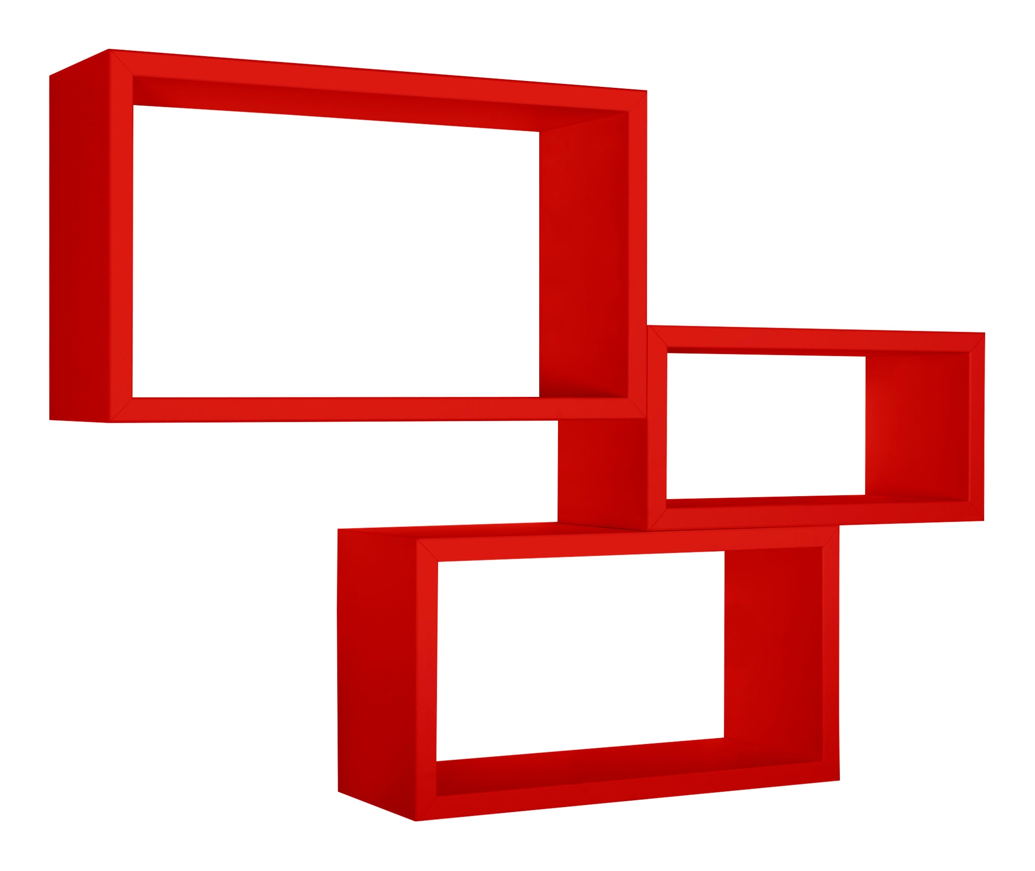 MODULARREDO Set 3 Mensole Rettangolari Trittico Kit Componibile