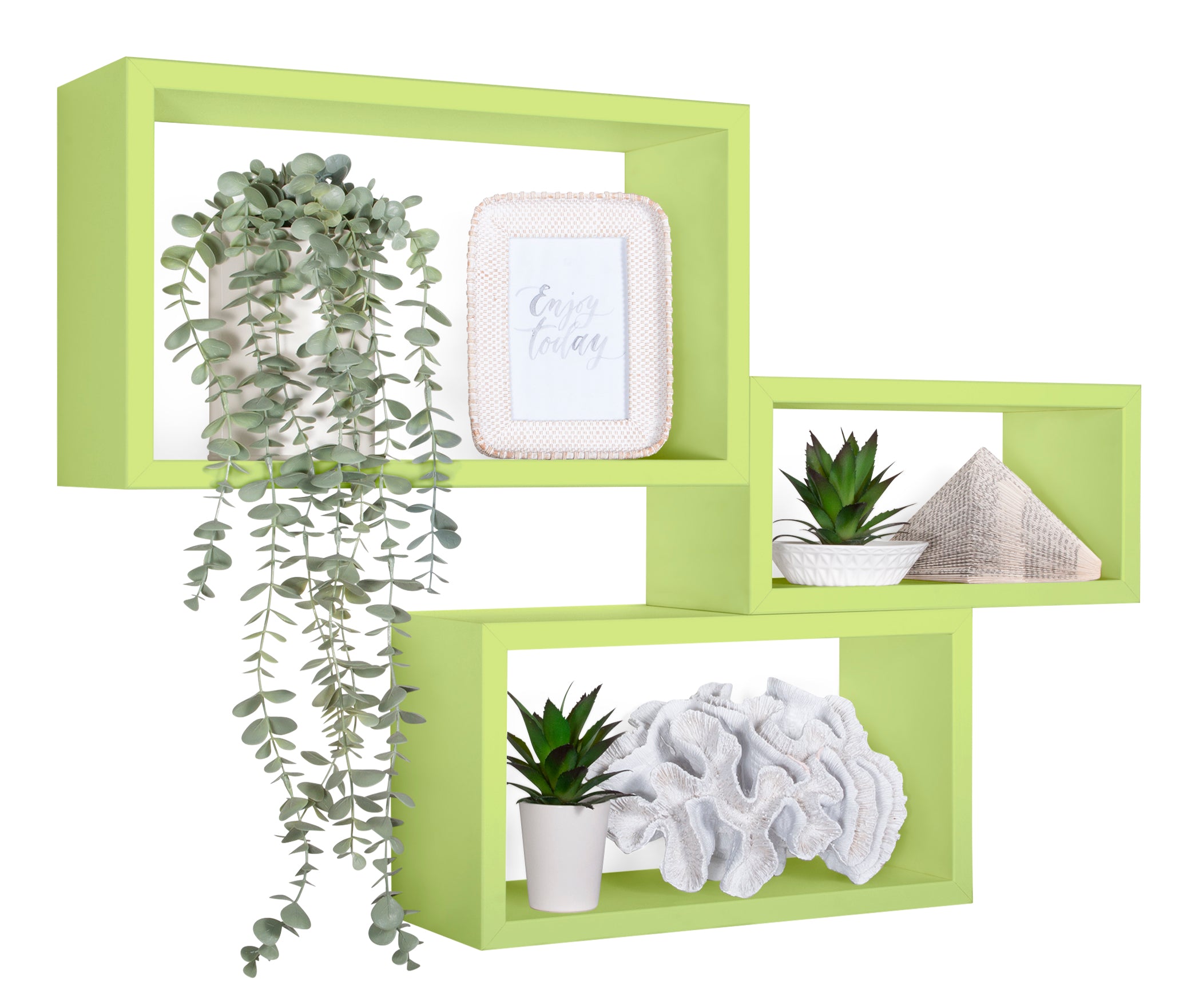 MODULARREDO Set 3 Mensole Rettangolari Trittico Kit Componibile