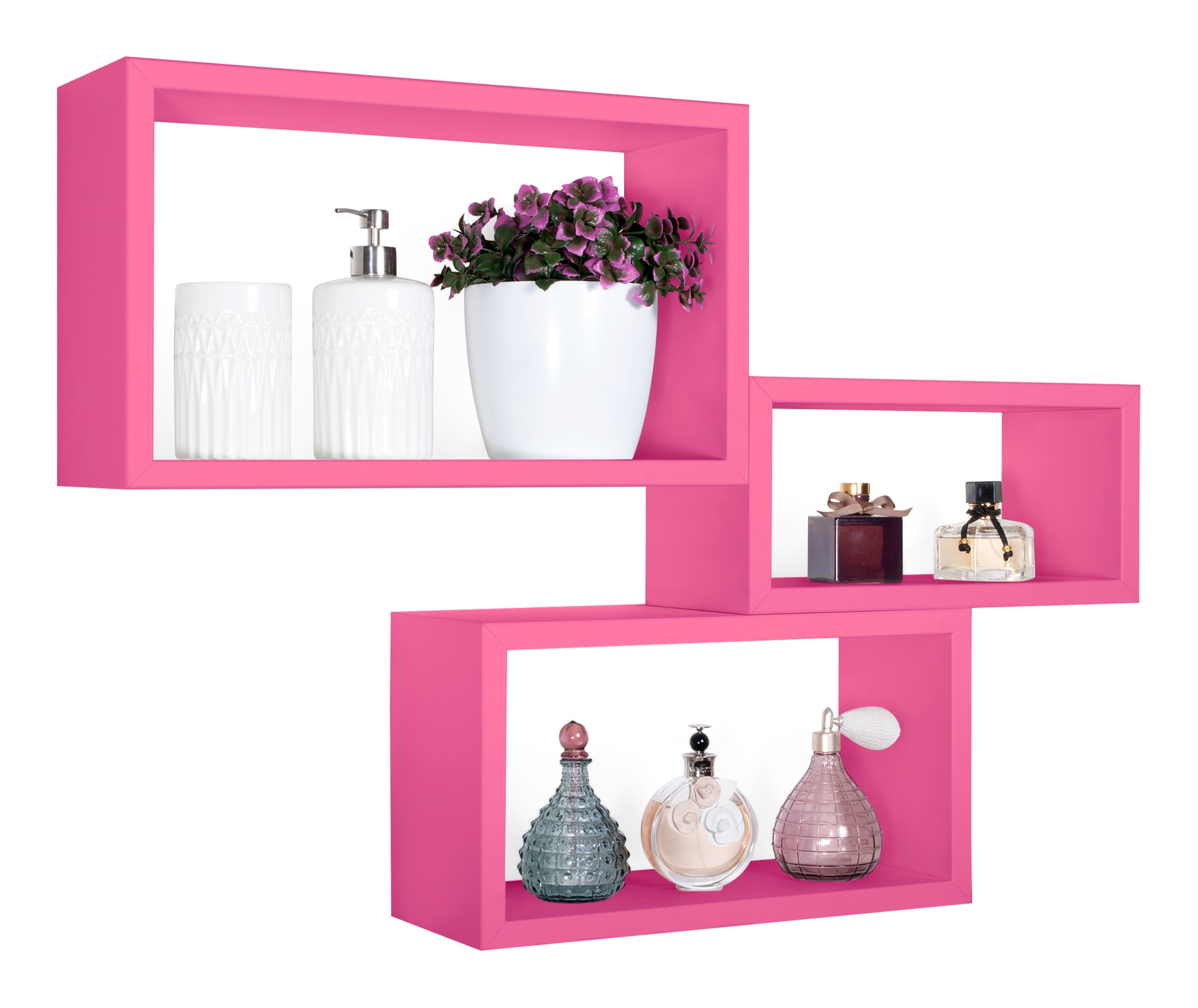 MODULARREDO Set 3 Mensole Rettangolari Trittico Kit Componibile