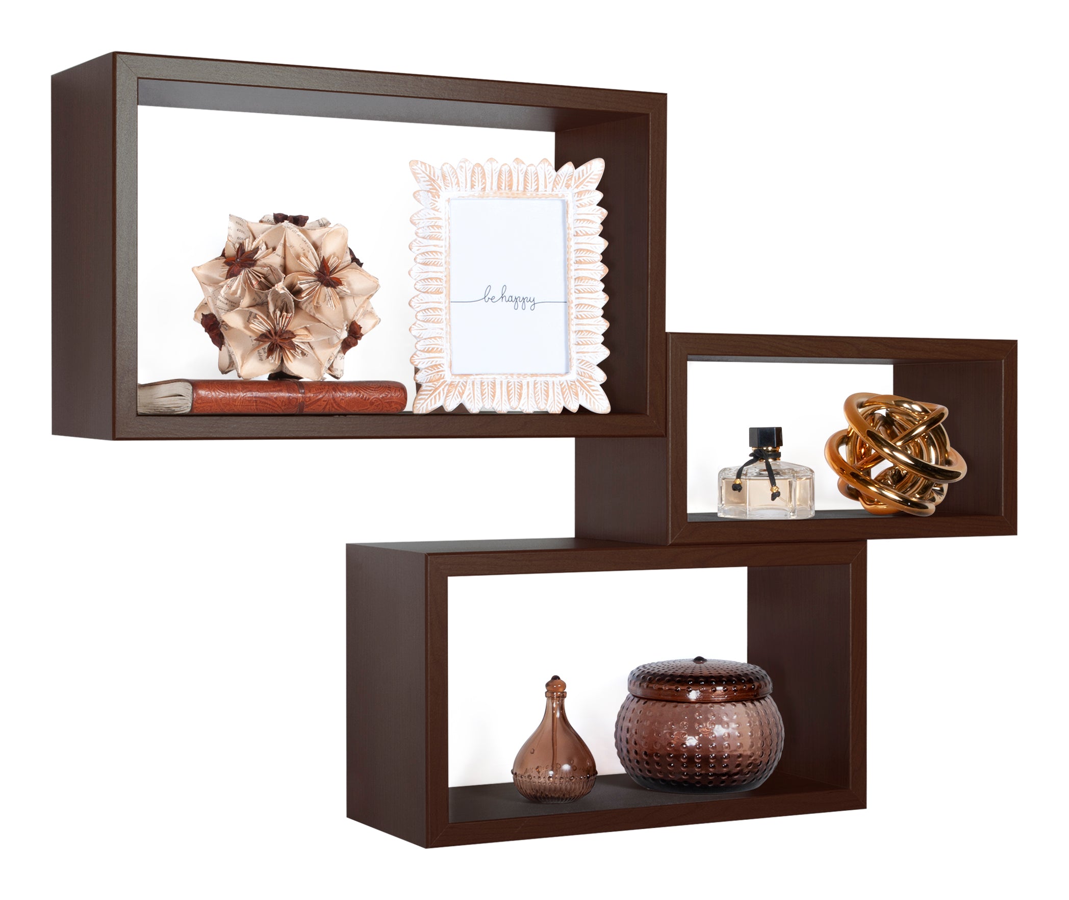 MODULARREDO Set 3 Mensole Rettangolari Trittico Kit Componibile