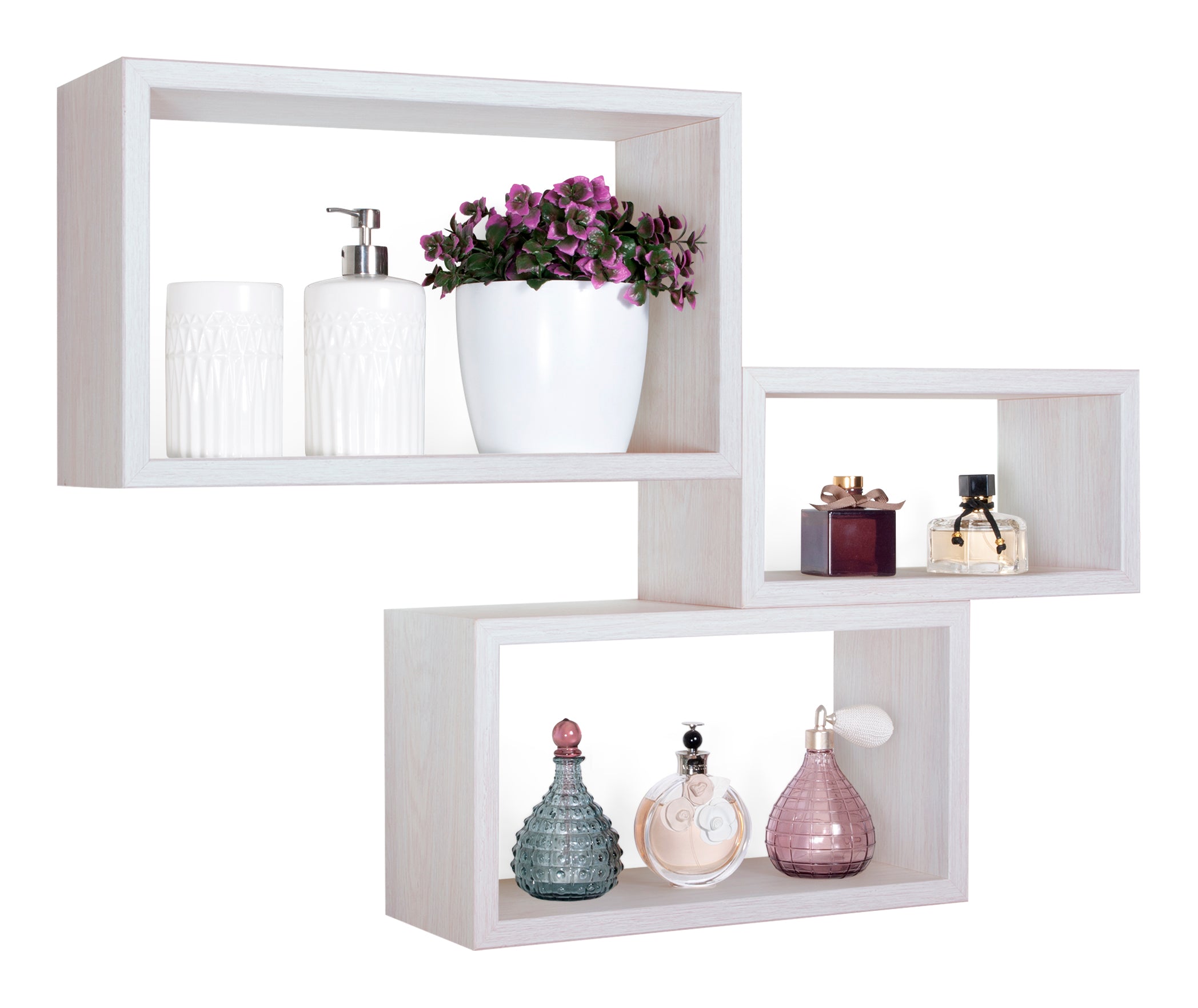 MODULARREDO Set 3 Mensole Rettangolari Trittico Kit Componibile